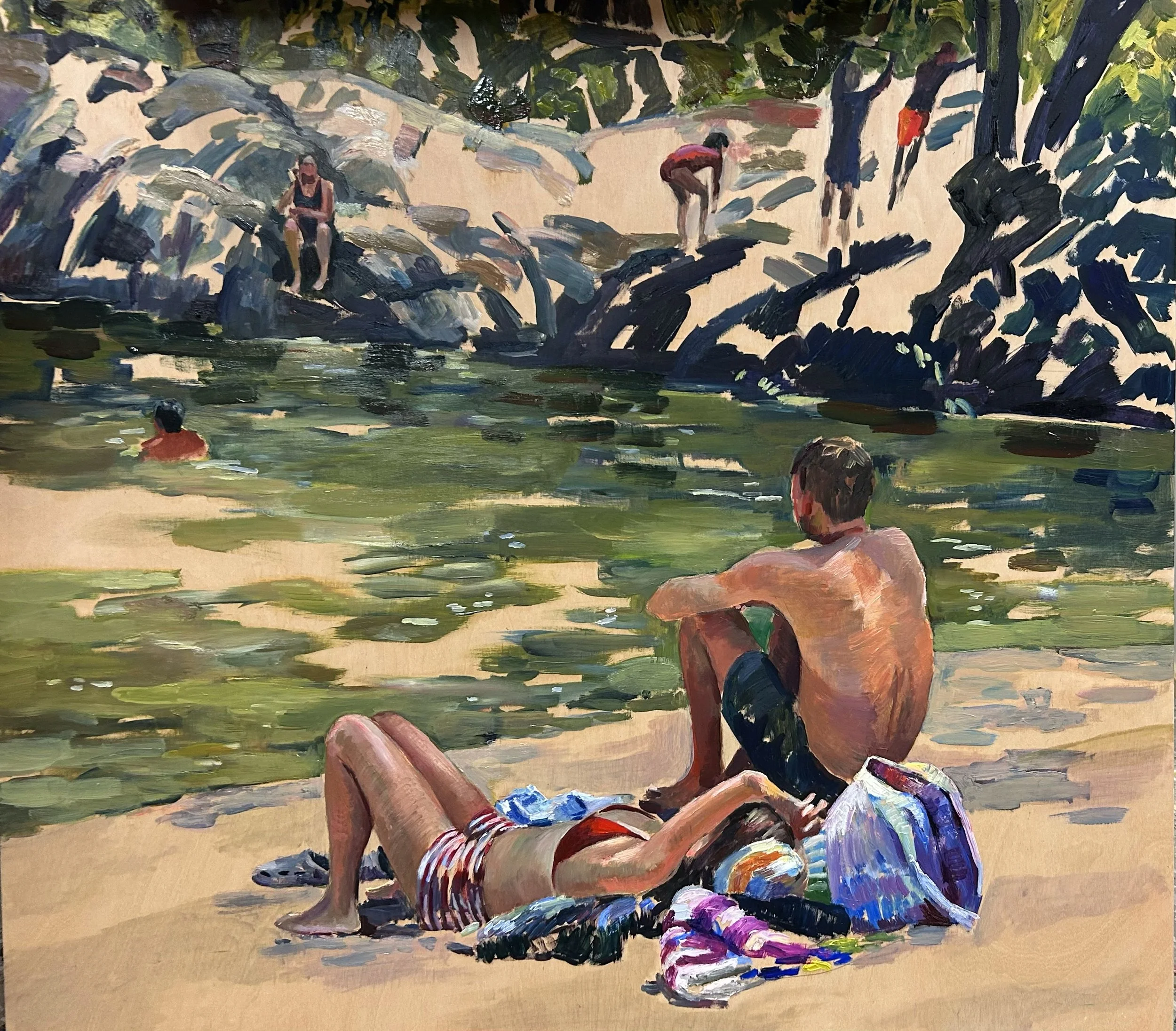 Afternoon swim, 2026  Oil on wood, 90 x 80cm.jpg