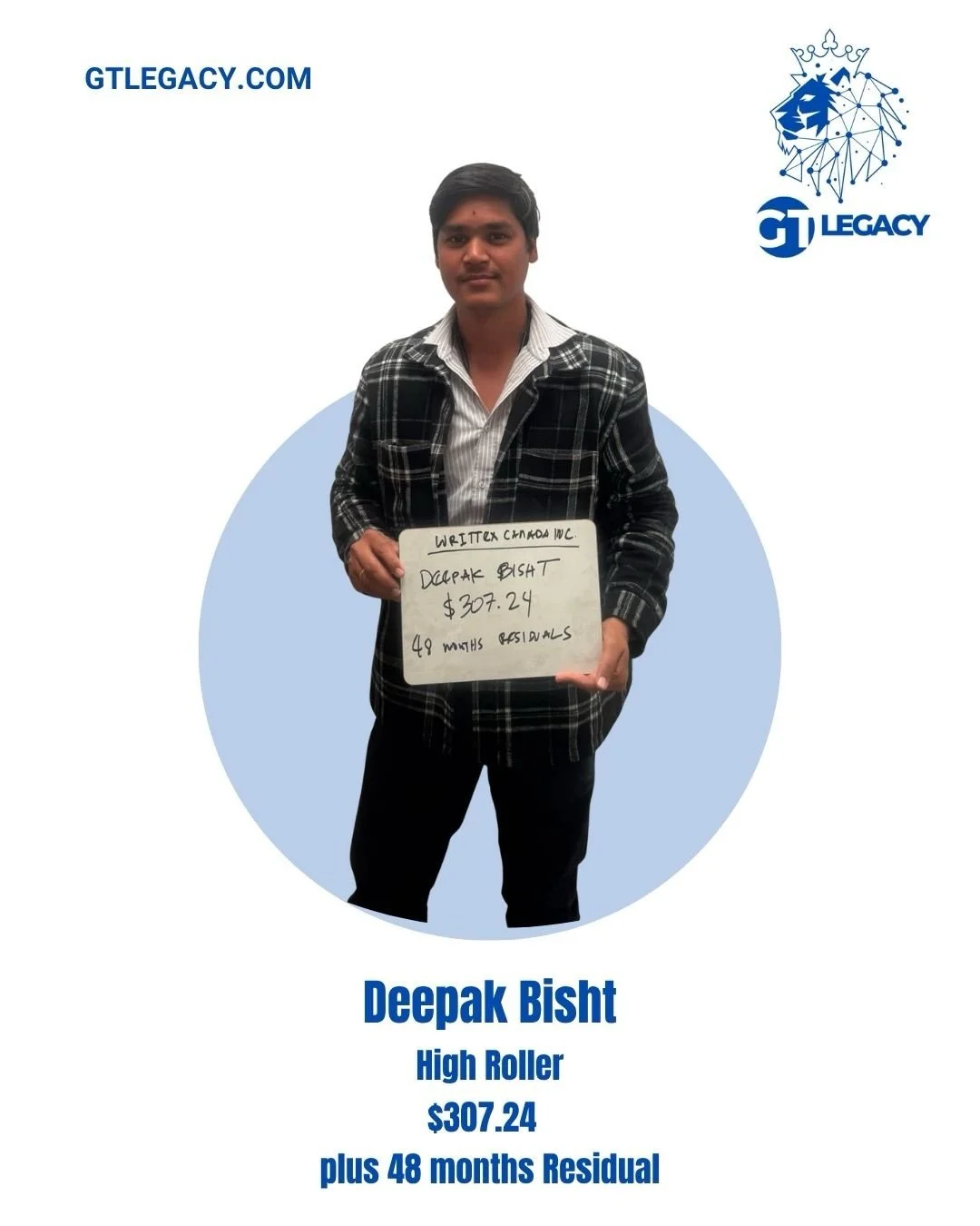 Deepak Bisht 
High Roller $307.24 
Plus 48 months Residuals 

Are a high performer ?
