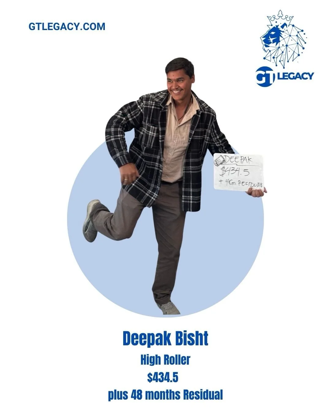 Deepak Bisht high roller $434.5 plus monthly residuals. 
If you wanna know more about passive income 
DM us &ldquo;passive&rdquo; we&rsquo;ll show u how