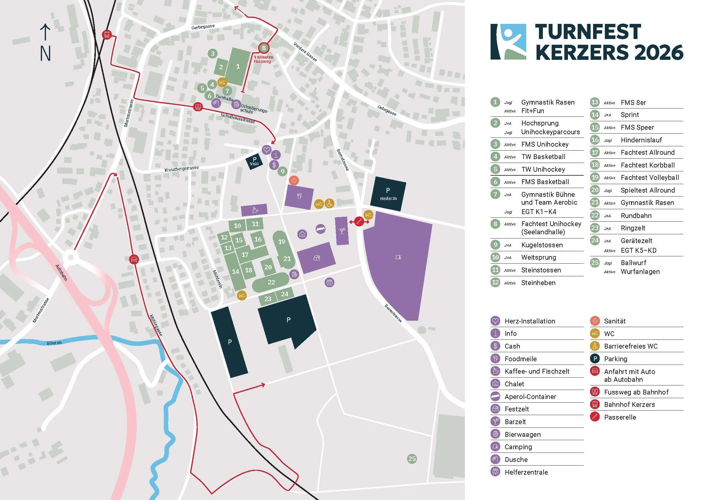 Lageplan Turnfest Kerzers 2026