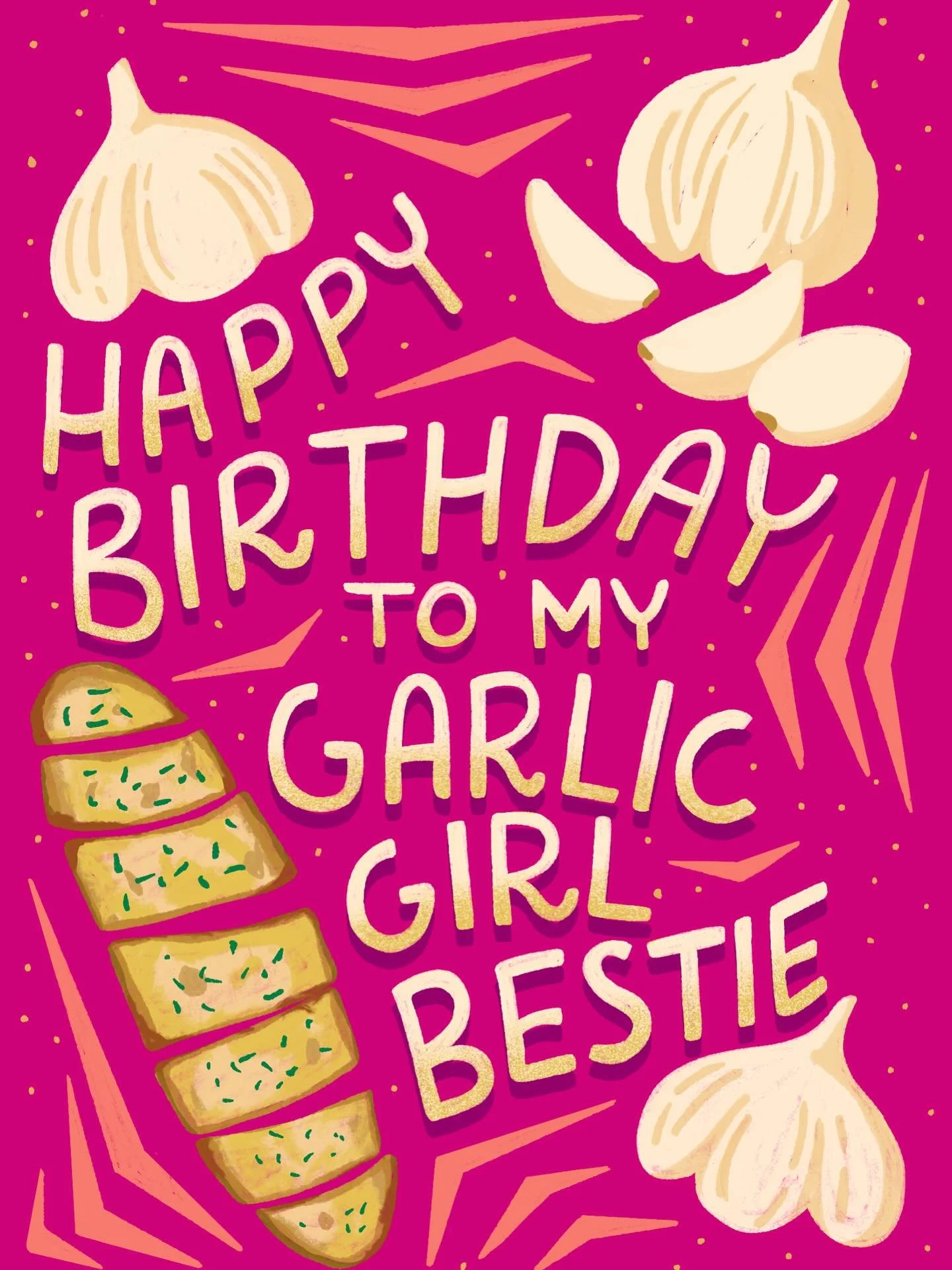 🧄🥖✨🤍
Birthday card for your garlic-loving bestie. Who would you send this to? 

Greeting card available for licensing ✨