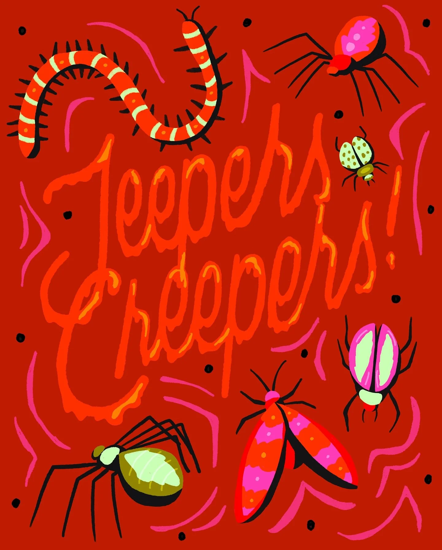 A creepy little illustration just in time for Halloween 🕷️Should I make this into a spooky season greeting card?