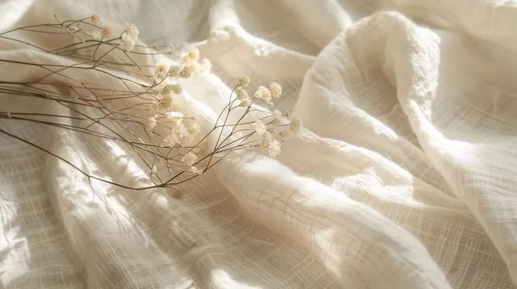 Midjourney_ White fabric, dried baby's breath, soft, high-angle, warm, inviting_.jpg