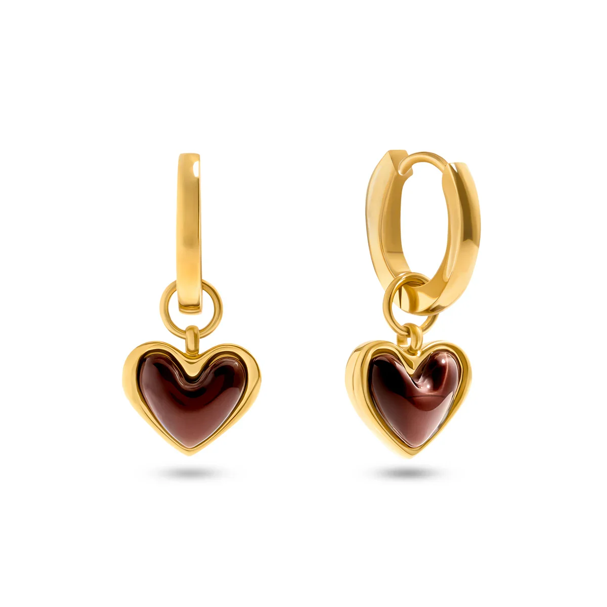 ChocolateBrownHeartHuggieEarrings_Gold.jpg.webp