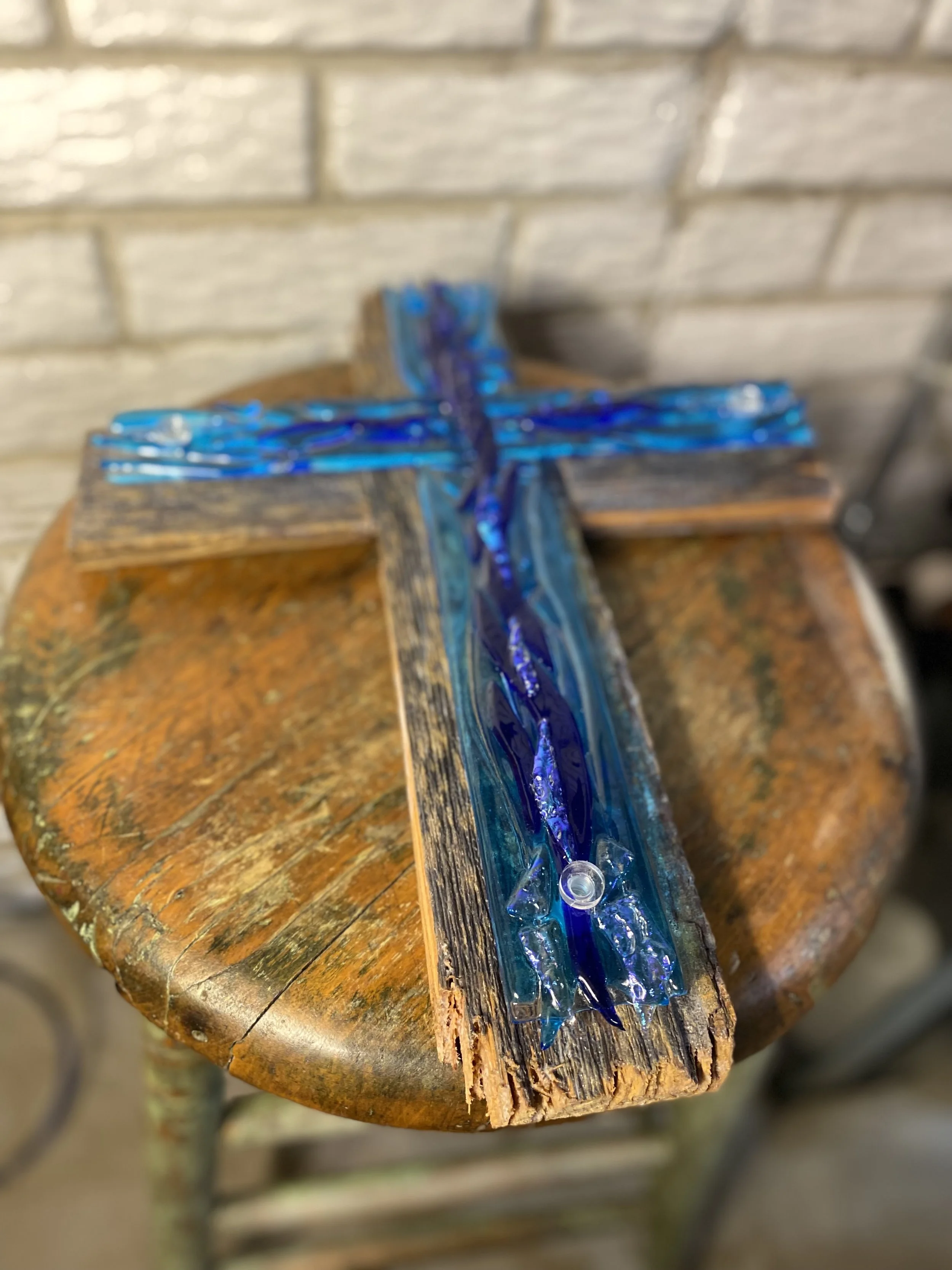Wood Cross and Glass