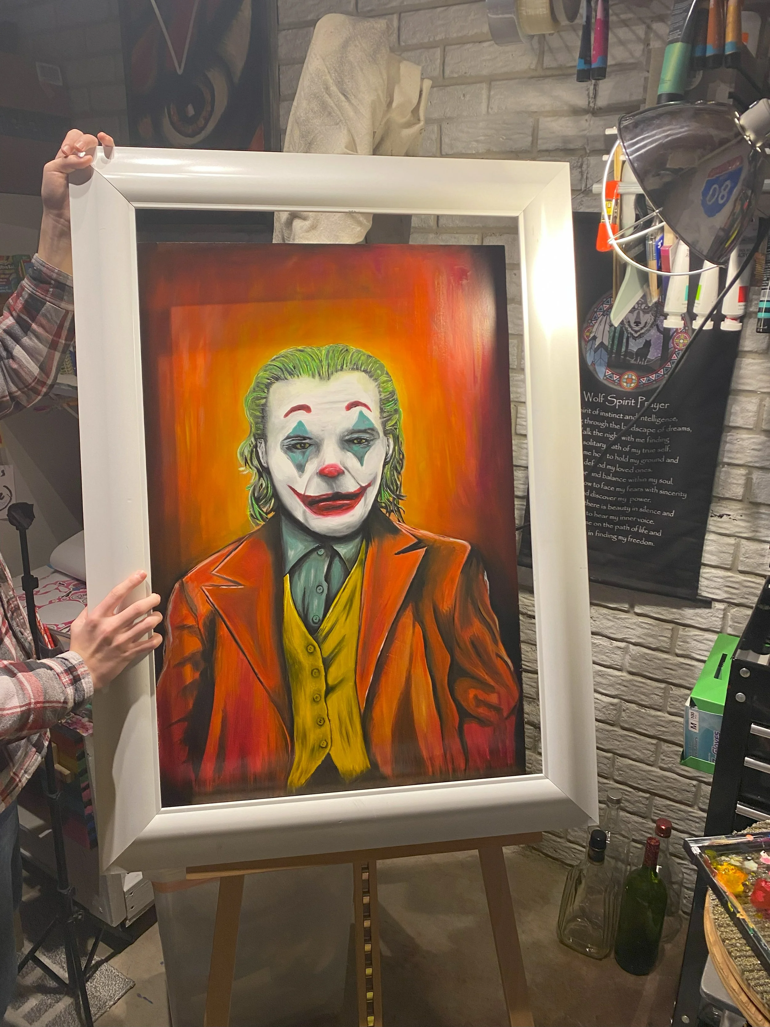 Joker  30.5w x 42.5h   
Oil On Panel Board
With Frame
$600 