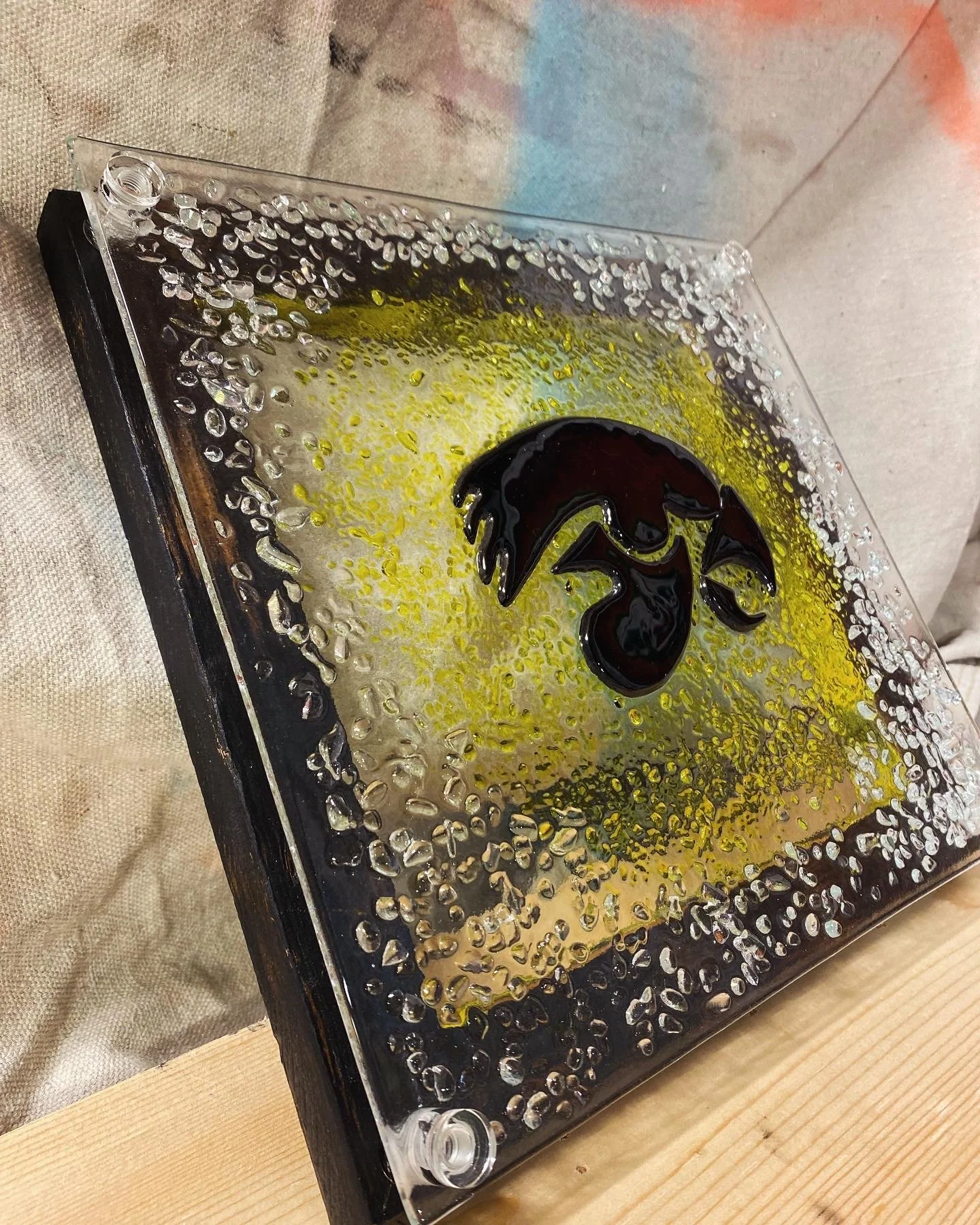 Hawks with custom frame 10 x 10 $65