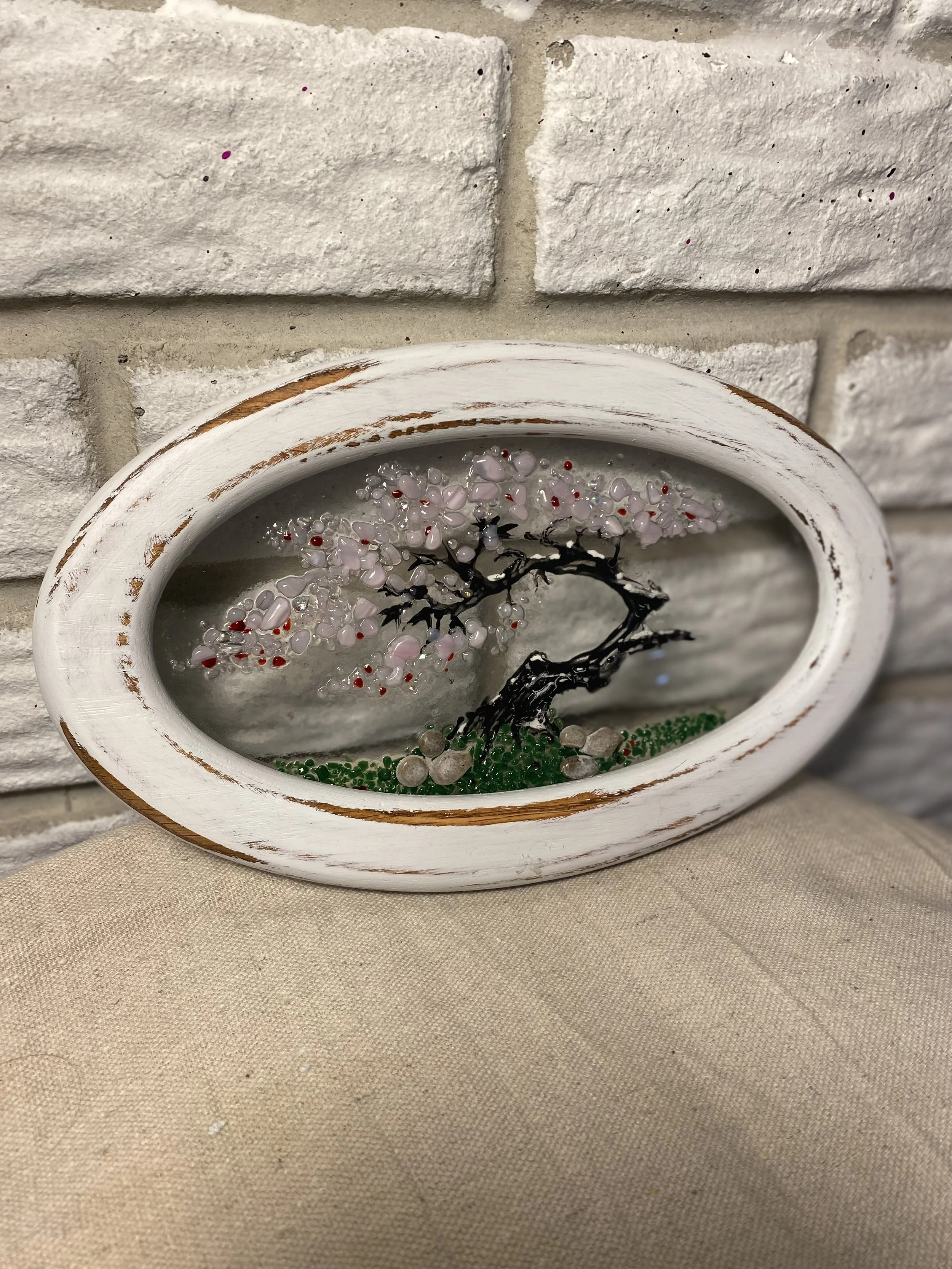 Bonsai - Glass fusion in frame. Small piece but really cool. $40