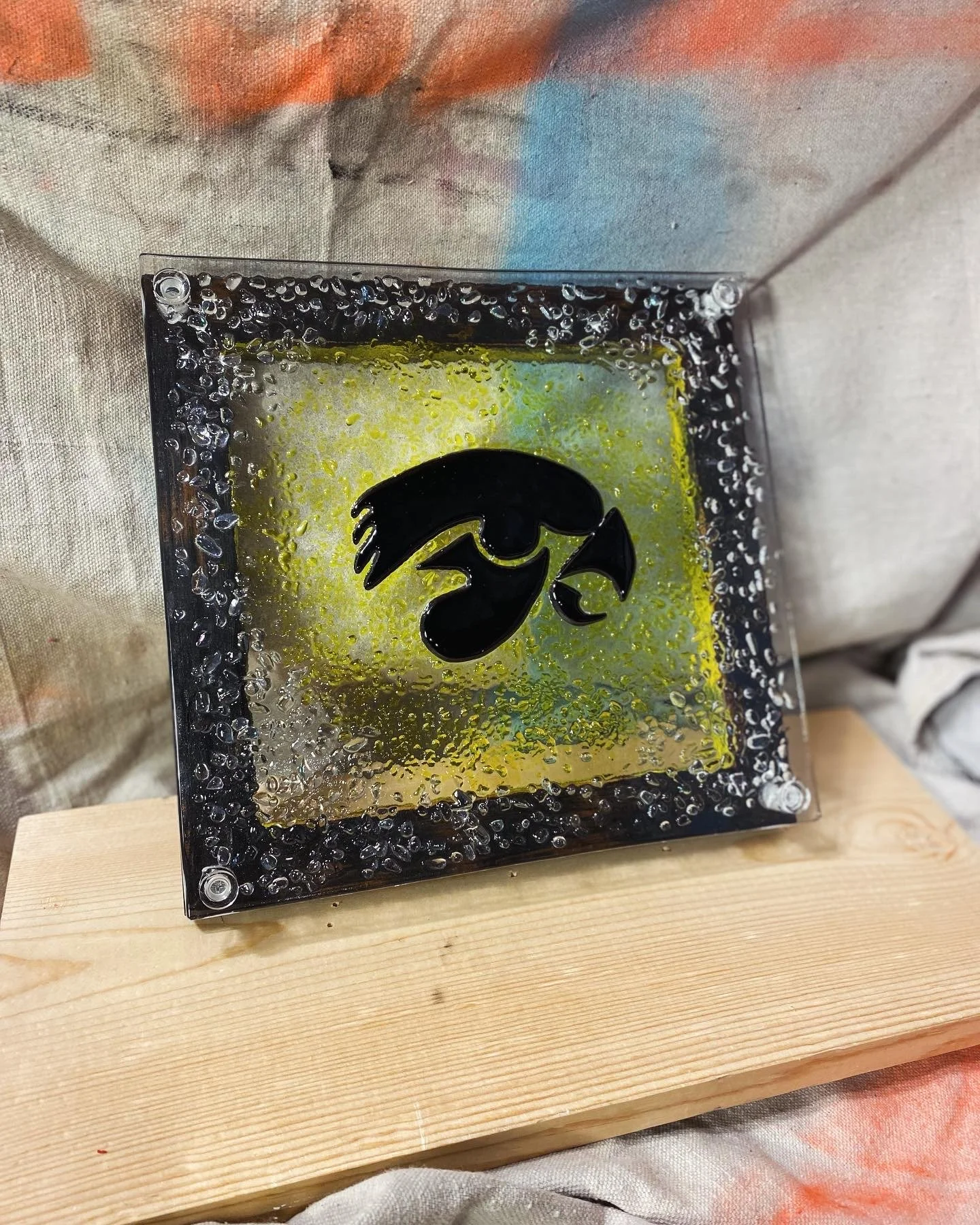 Hawks with custom frame 10 x 10 $65