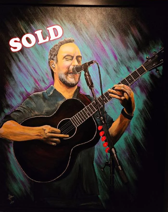 Dave Mathews - (SOLD)  Acrylic on canvas with custom frame. 