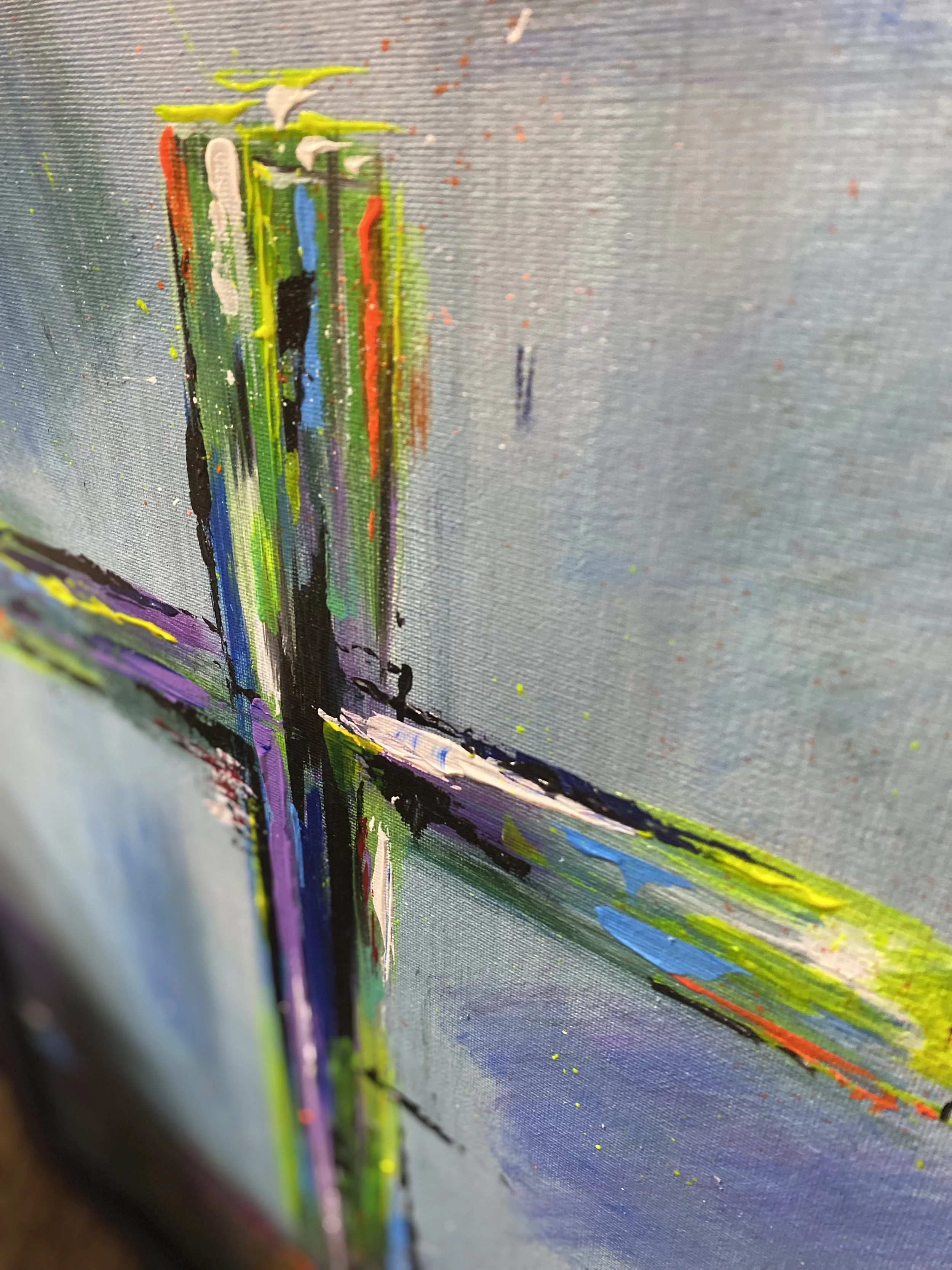 Cross - Prov 3:5-6  Acrylic on canvas - Framed 22 x 18  $100