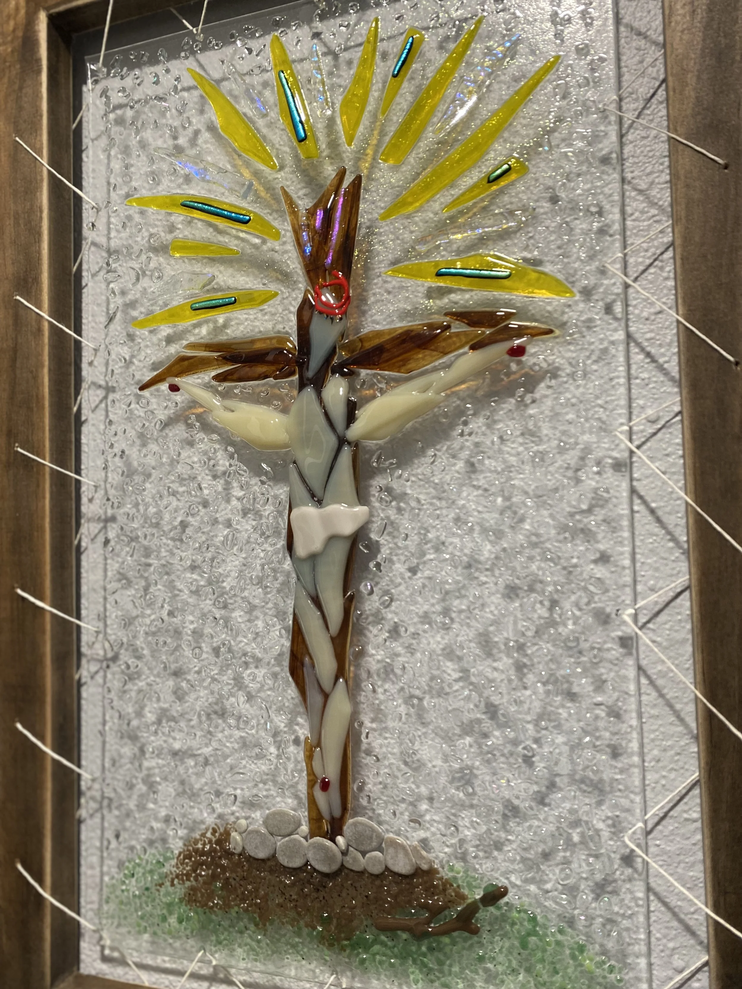 Jesus - Fused glass with custom frame. 
21.5 x 14. Very nice piece  $150