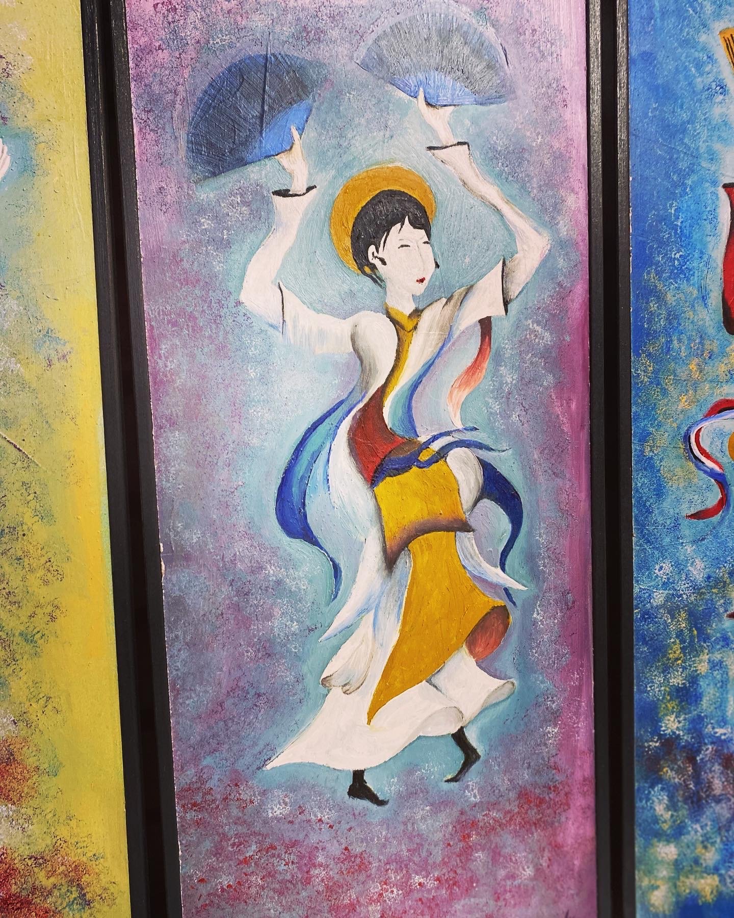 3 Piece "Oil On Panel Board" Vietnamese Culture. All Three Preferably Sold Together $300, Or Separate At $100 each.   