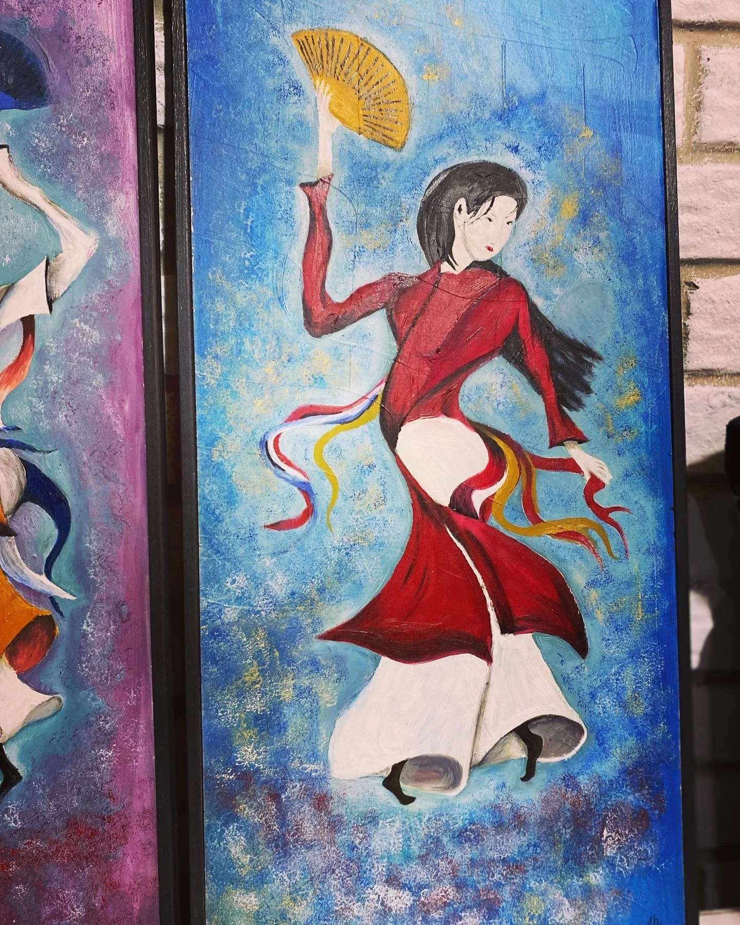 3 Piece "Oil On Panel Board" Vietnamese Culture. All Three Preferably Sold Together $300, Or Separate At $100 each.   