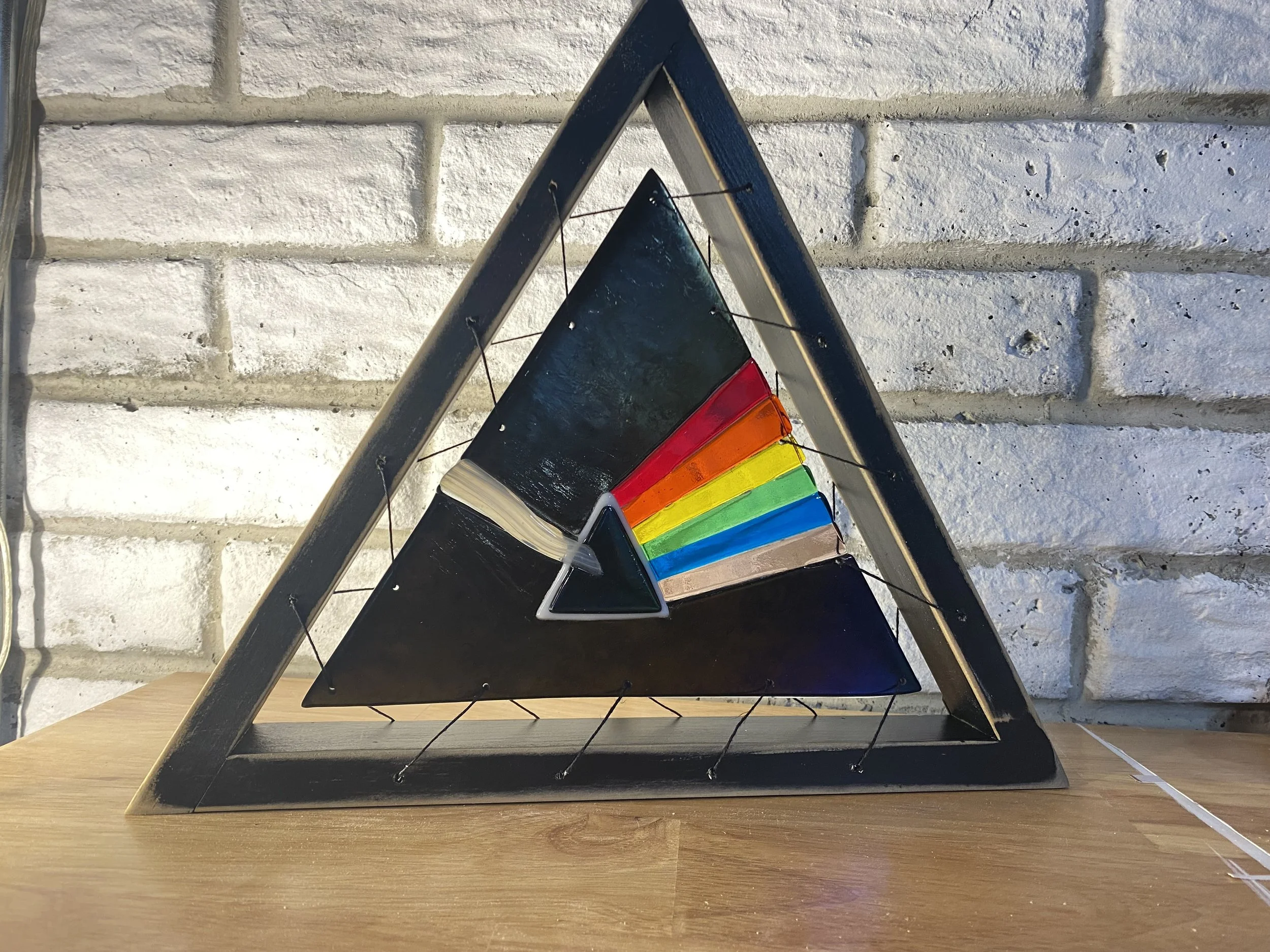 Dark Side Of The Moon - Fused Glass With My Custom Framing. 13.5 x 13.5  $80