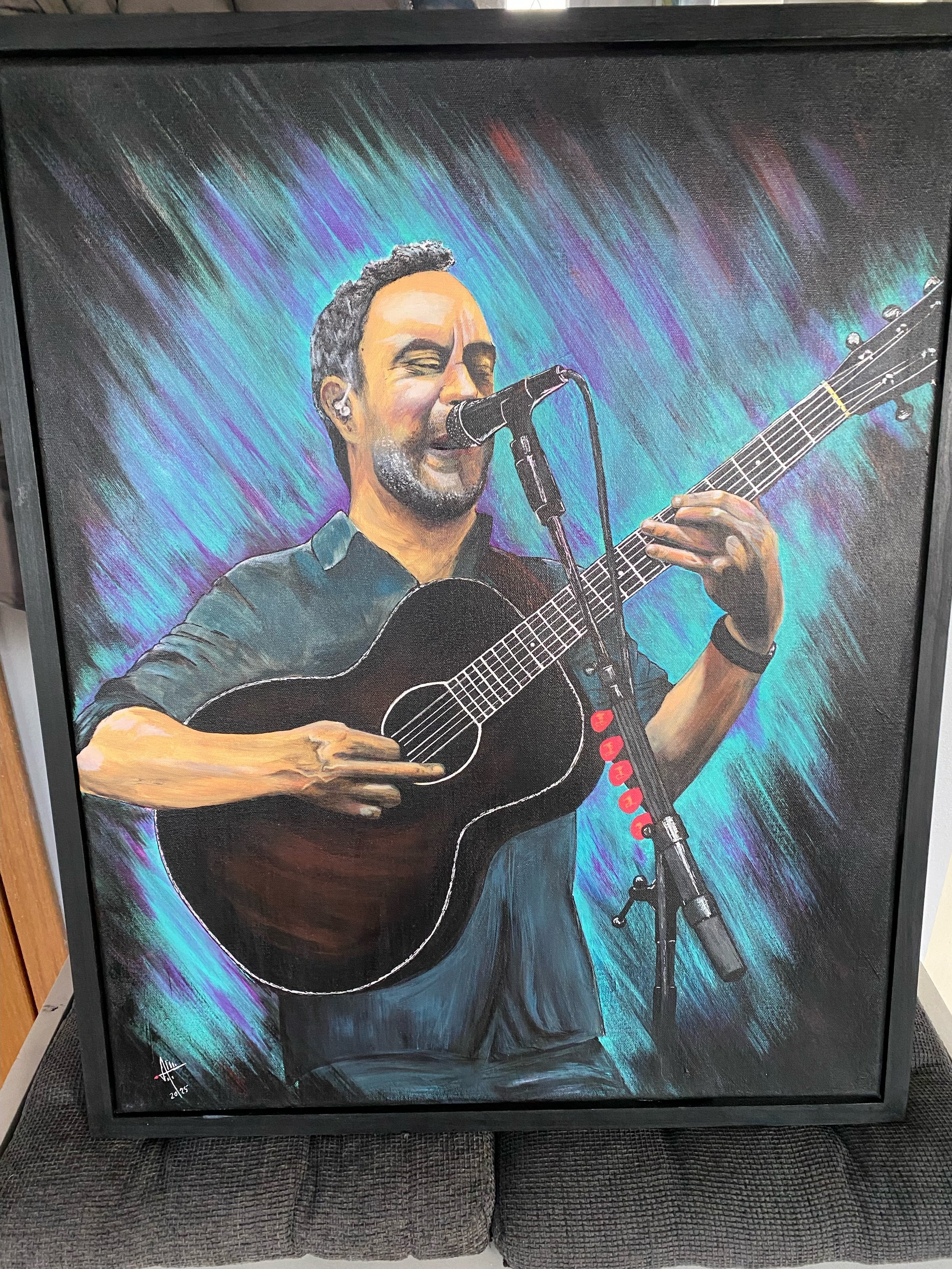 Dave Mathews - (SOLD)  Acrylic on canvas with custom frame. 