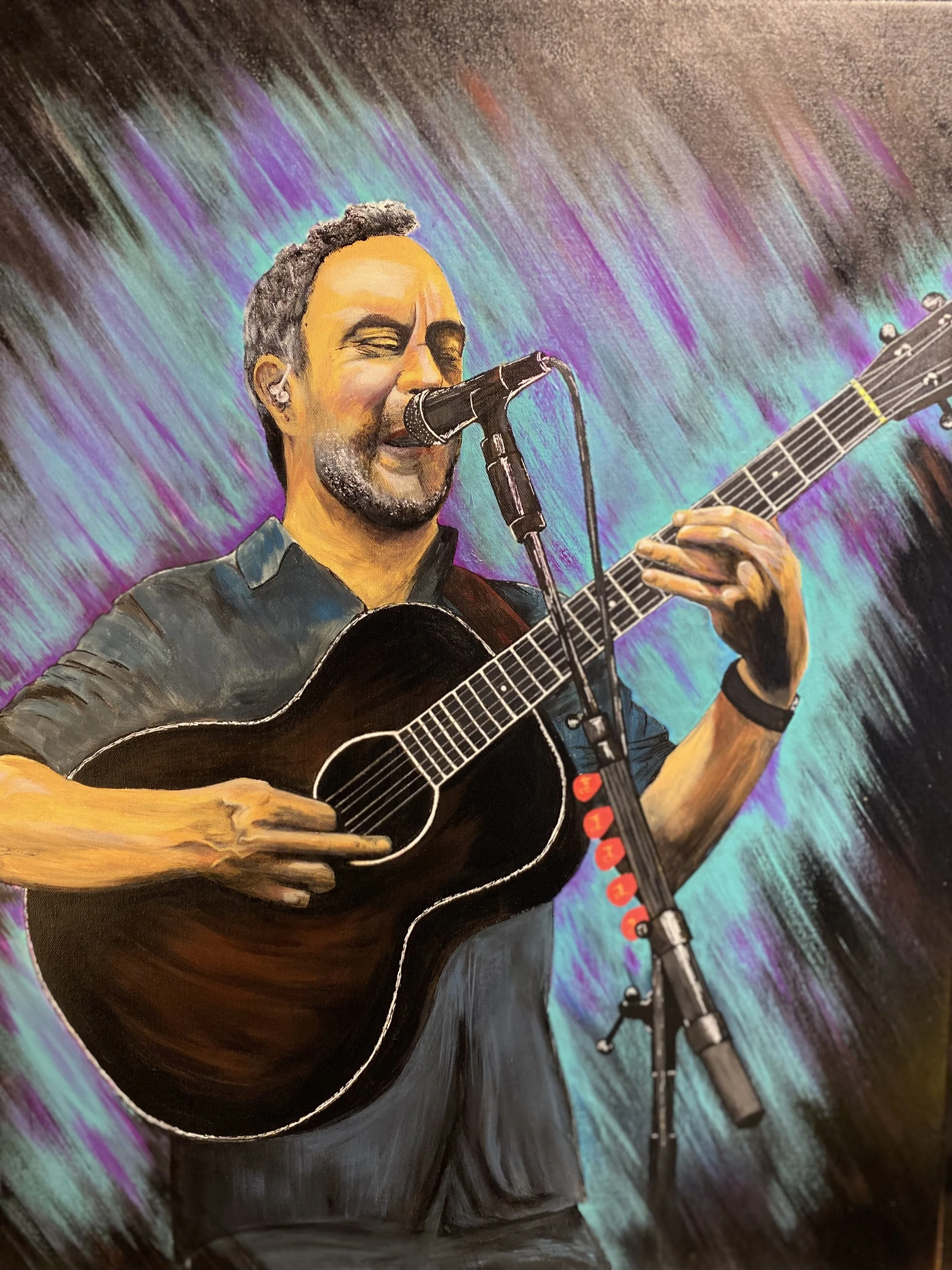 Dave Mathews - (SOLD)  Acrylic on canvas with custom frame. 