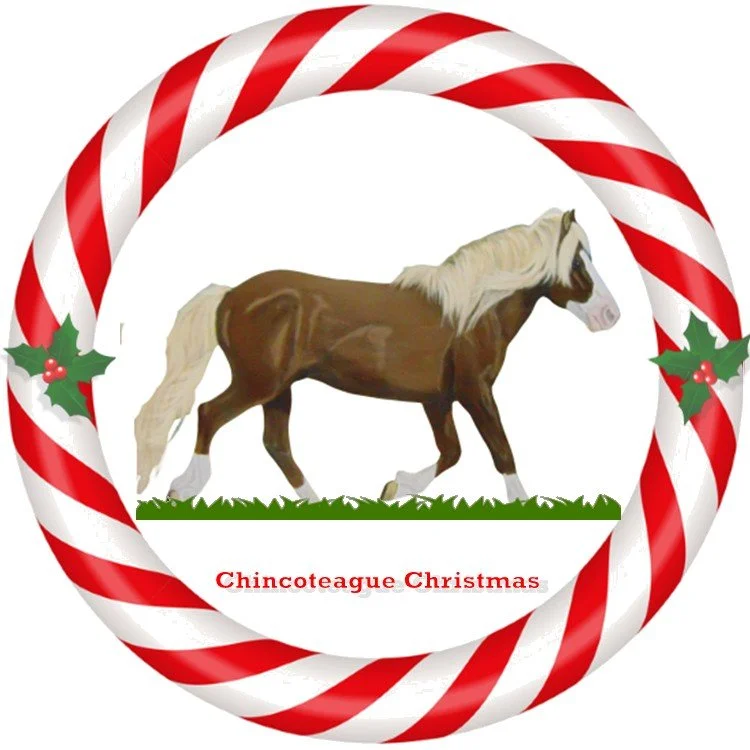 Chincoteague Christmas acrylic ornament featuring Riptide