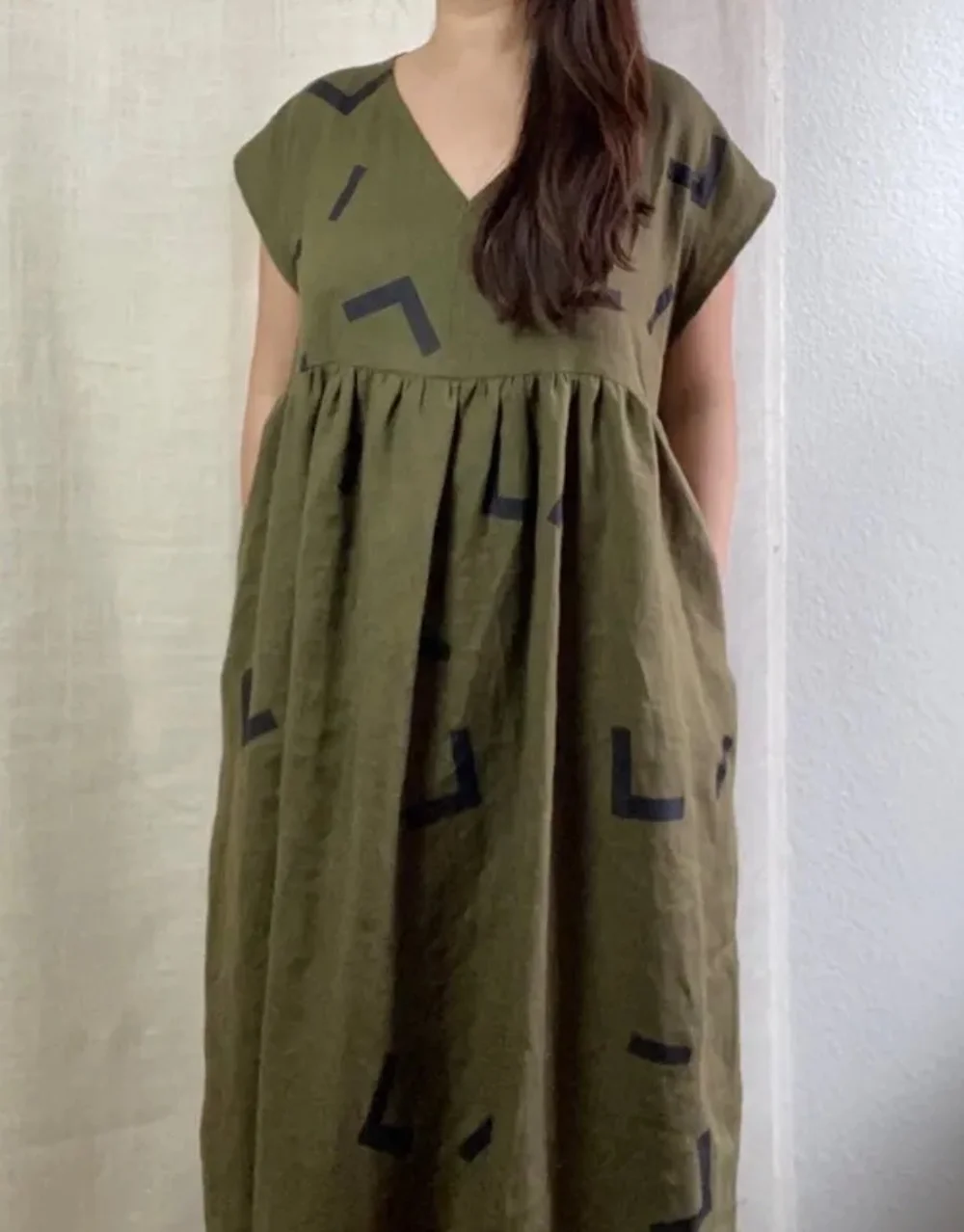 Olive linen dress  Joolee