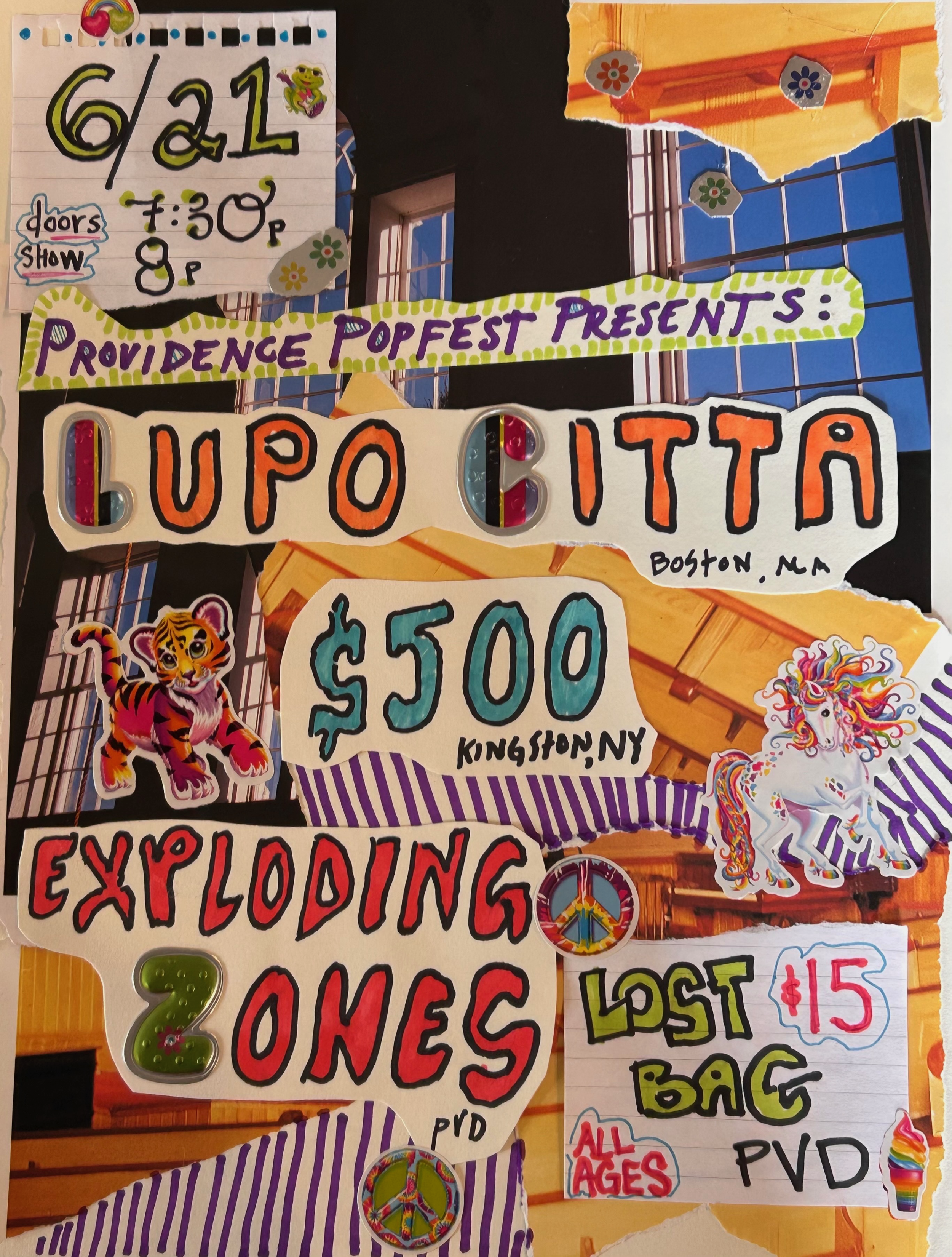 6/21: LUPO CITTA [BOS] // $500 [NY] // EXPLODING ZONES @ LOST BAG