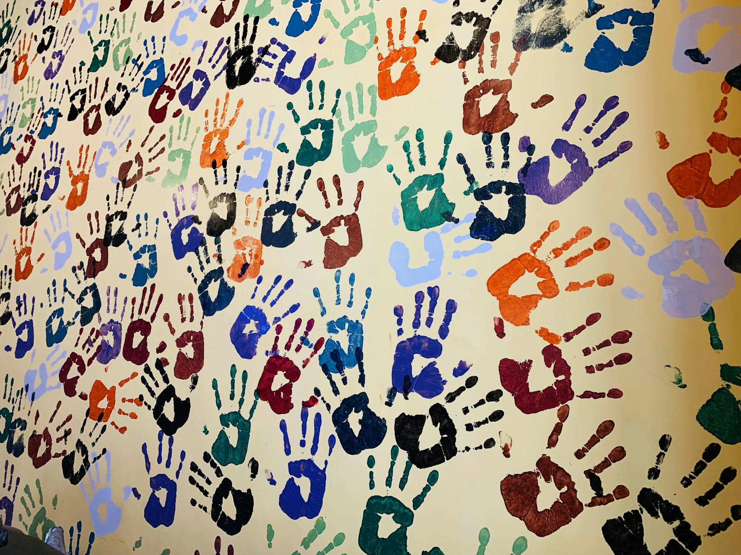 Kids handprints - Game room 