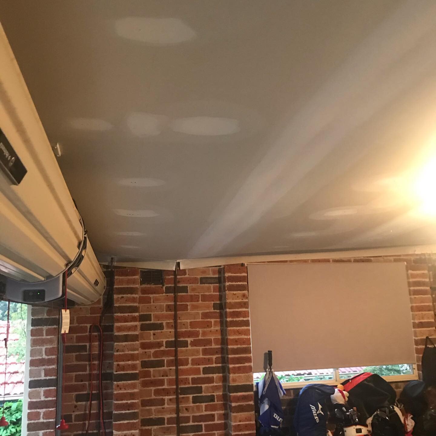 We are busy on a garage ceiling replacement at Lisarow today 
This one was repaired a few years ago but not glued and screwed correctly. So it&rsquo;s coming down again.

We&rsquo;ll do it properly now and it will last the life of the property 
If yo