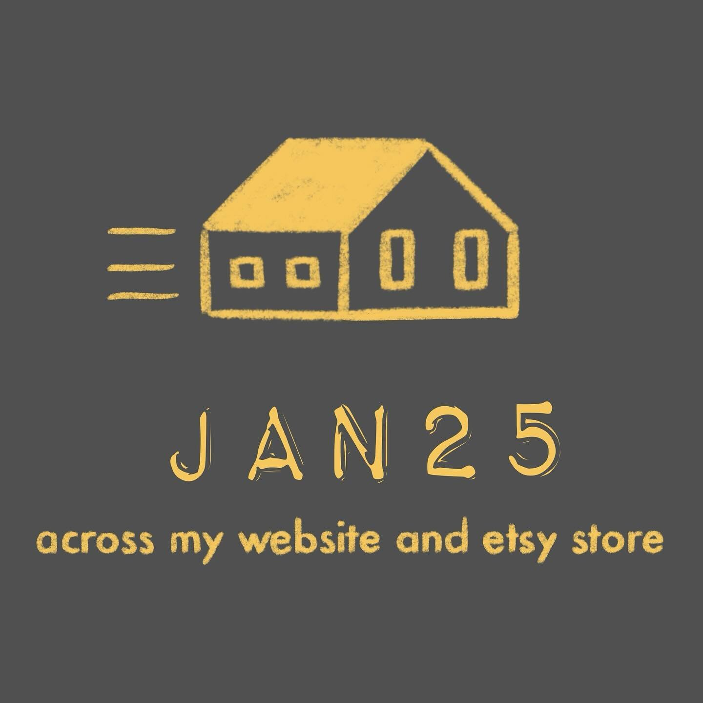 25% OFF ALL ORDERS PLACED IN JANUARY WITH CODE ‘JAN25’ ACROSS MY WEB SHOP AND ETSY. LINKS IN BIO.
my partner and i have been house hunting for some time and now we are finally moving - and things are moving quickly! i am having a sale th