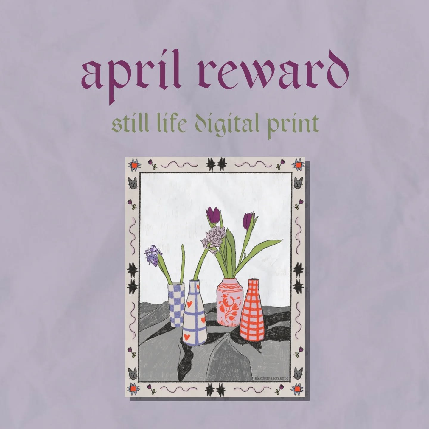 Hello hello. A new month means a new digital reward for ko-fi members in my shop. Membership is £3 a month and you also get early access to all my YouTube videos. You can come and go as you please. I'm very grateful to my members as they help s
