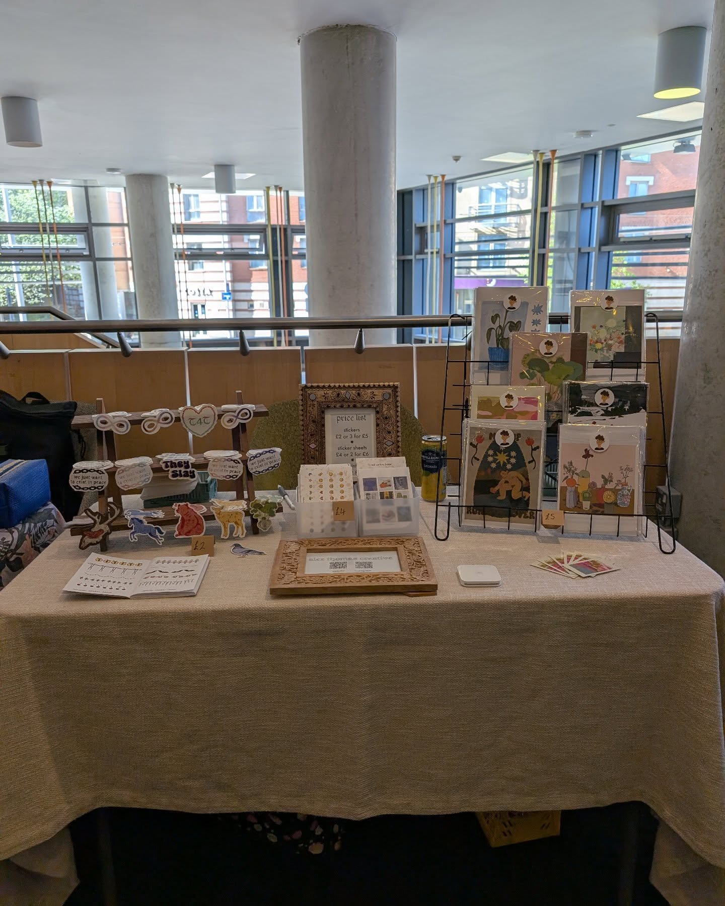 We've got about 80 minutes left of the Queer Crafts Fair over at the Grumpy Mule hosted by @ntu_pride. It's been a lovely chill event with lots of creative people 😀