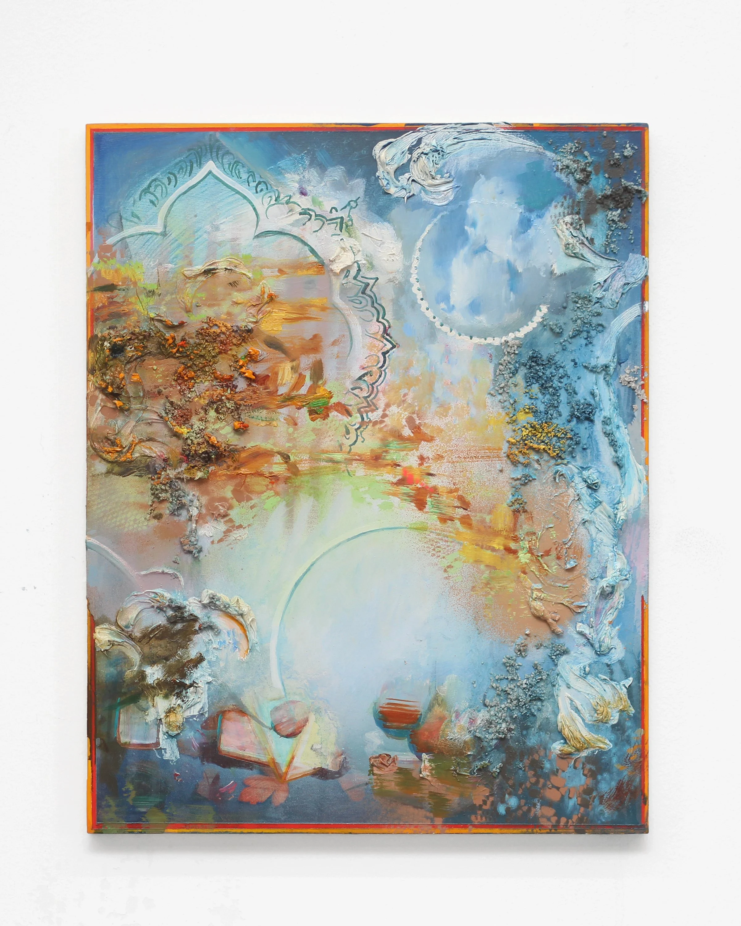 The Arches, 2026 · Oil, acrylic and spray paint on panel, 35 × 28 cm