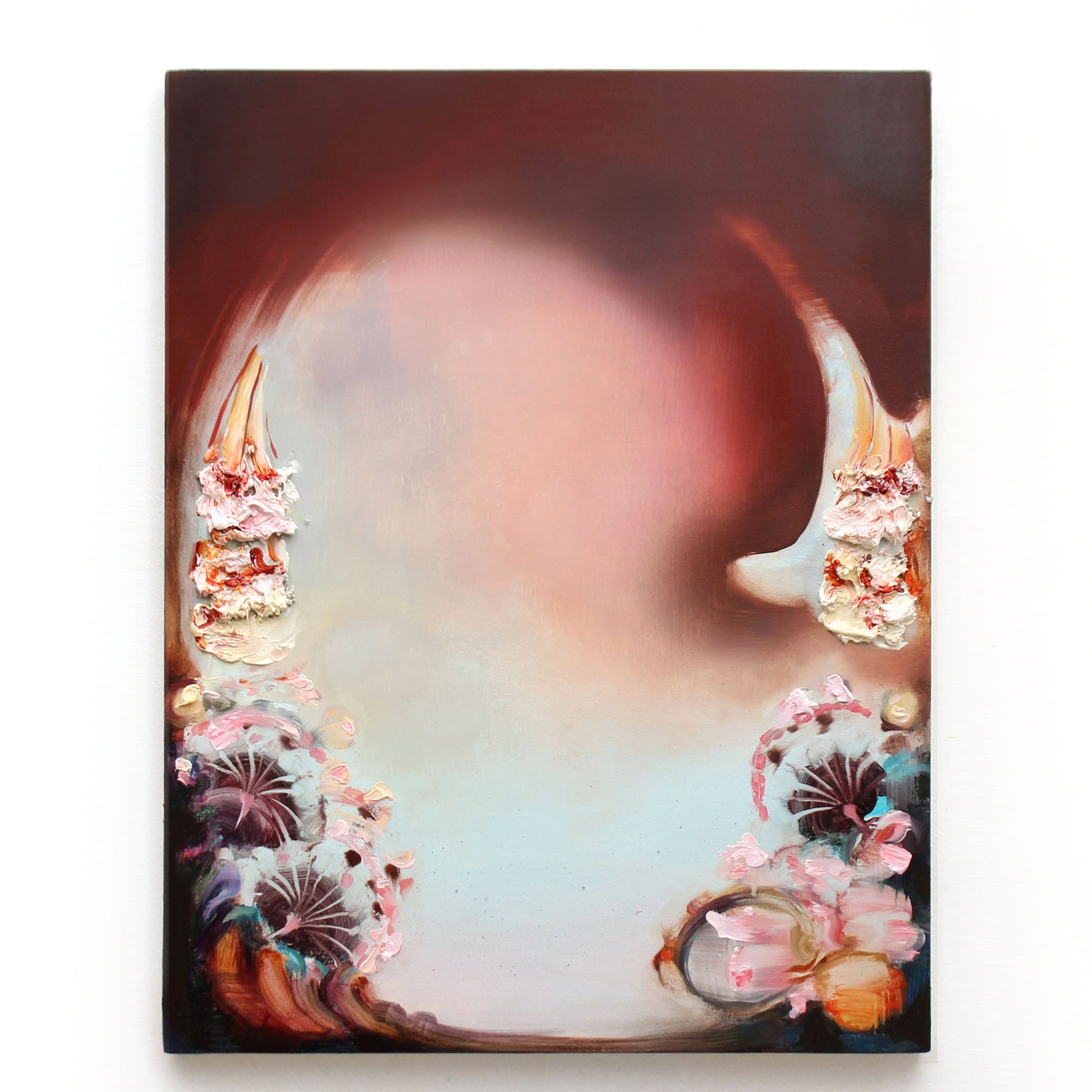 'Where are your troubles now'?
Oil, Acrylic and Spray-Paint on Panel. 35x28 cm, 2022