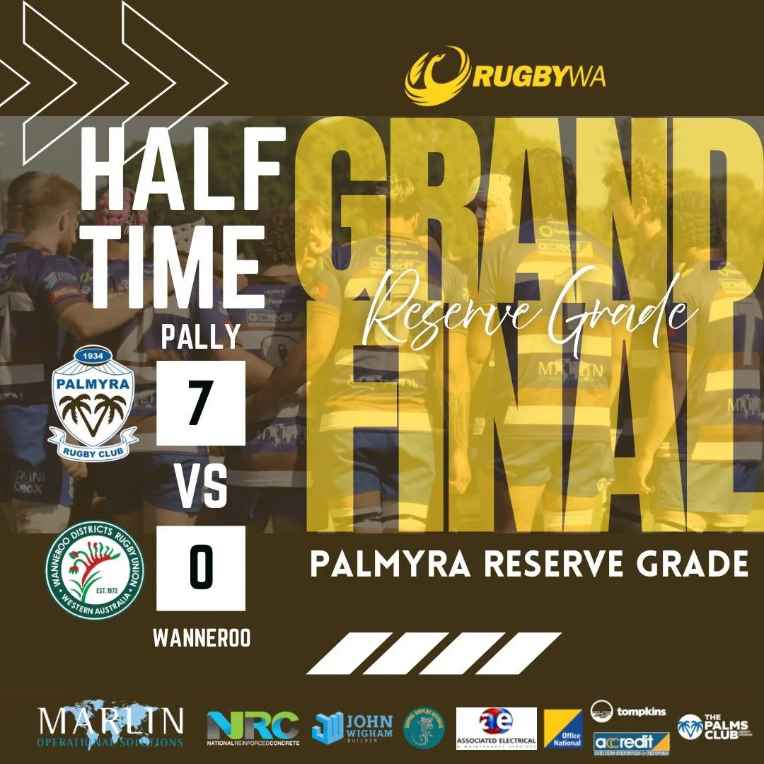 Half time score Reserve Grade #gopally🌴🏉
#palmyrarugbyunionclub #palmyracommunity
#pallycommunitysponsors #RugbyWA #pallystrong
#PalmyraReserveGrade25 #NRC #johnwighambuilders #survivalsuppliesaustralia #associatedelectrical #officenationalcan