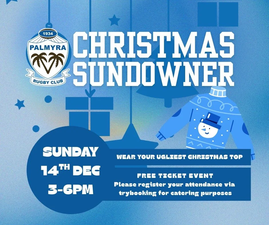 ❄️🎅🤶🎄☃ Pally Christmas Sundowner
Sunday 14th Dec 3-6PM
Wear your ugliest Christmas Top!👕❄️🎅🤶🎄☃

FREE TICKET EVENT
Please register your attendance via trybooking for catering purposes.
https://www.trybooking.com/events/landing/1499210

 #palmyr