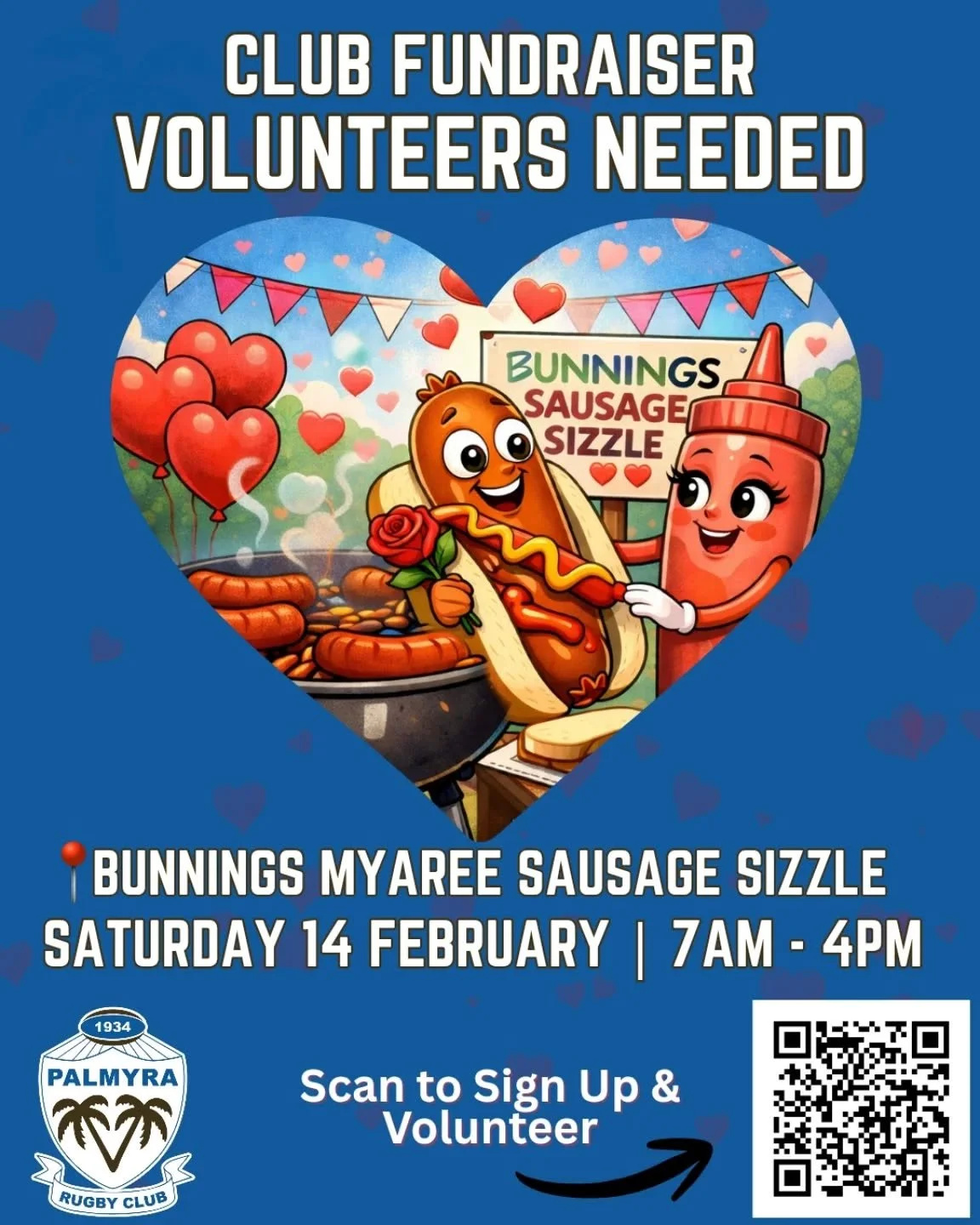 🌭 Volunteers Needed &ndash; Bunnings Myaree Sausage Sizzle 

Help support the club by volunteering at our Bunnings Myaree Sausage Sizzle on Saturday 14 February, 7am&ndash;4pm. 

2&ndash;3 hour shifts available from setup to pack-down. 

👉 Sign up 