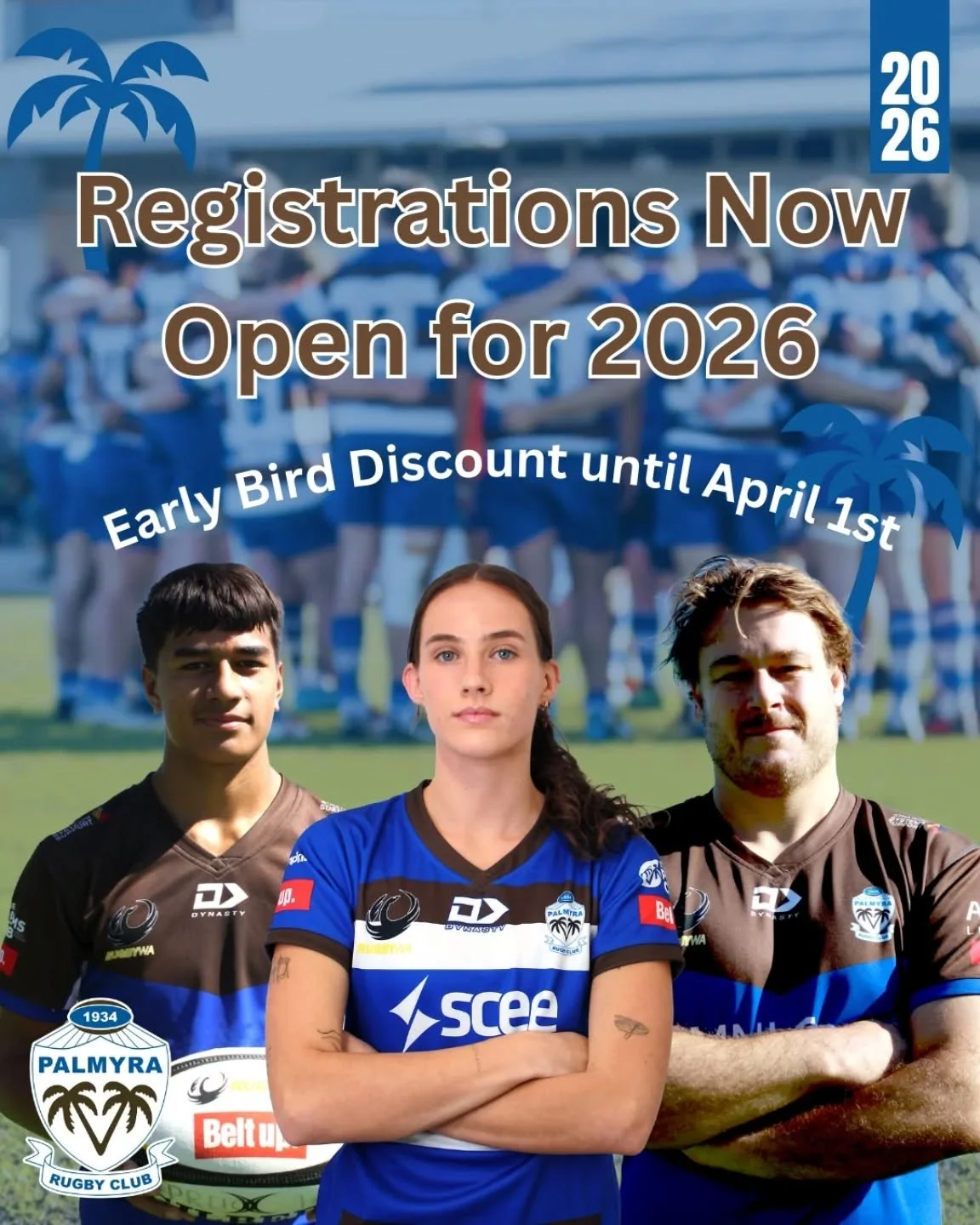 Senior registrations are open. Register before April 1 for the early bird discount. 

Register through Rugby Xplorer ✅️
🌴🌴
