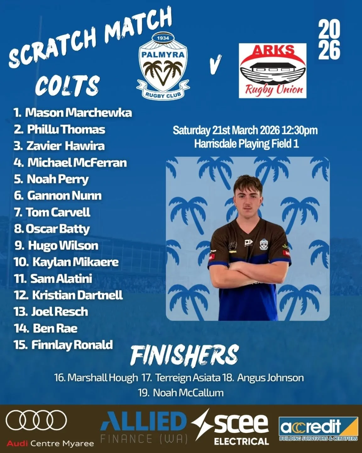 Pre-Season Scratch Match 🏉

Our Colts take on ARKS this Saturday for a pre season scratchie. 

📍 Harrisdale Playing Field
📅 Saturday 21 March
⏰ 12:30PM

Come down and support the boys.

#Rock