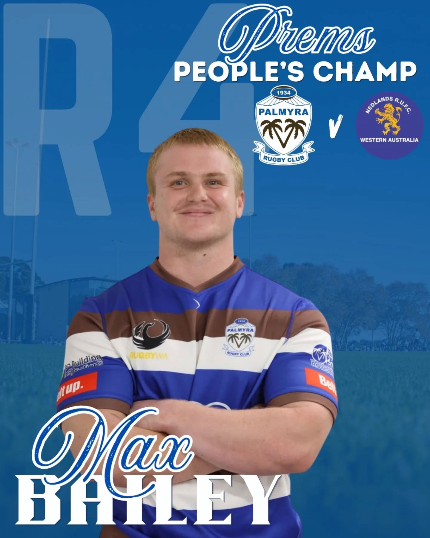 Introducing your Round 4 People&rsquo;s Champions. Tough battles around the parks, but this week the forwards have stepped up as your Champs. 🪨

Prems - Max Bailey
Womens (R1) - Neve Kerwick 
Reserves - Alex Hayes
Colts - Gannon Nunn

#rock #womenin