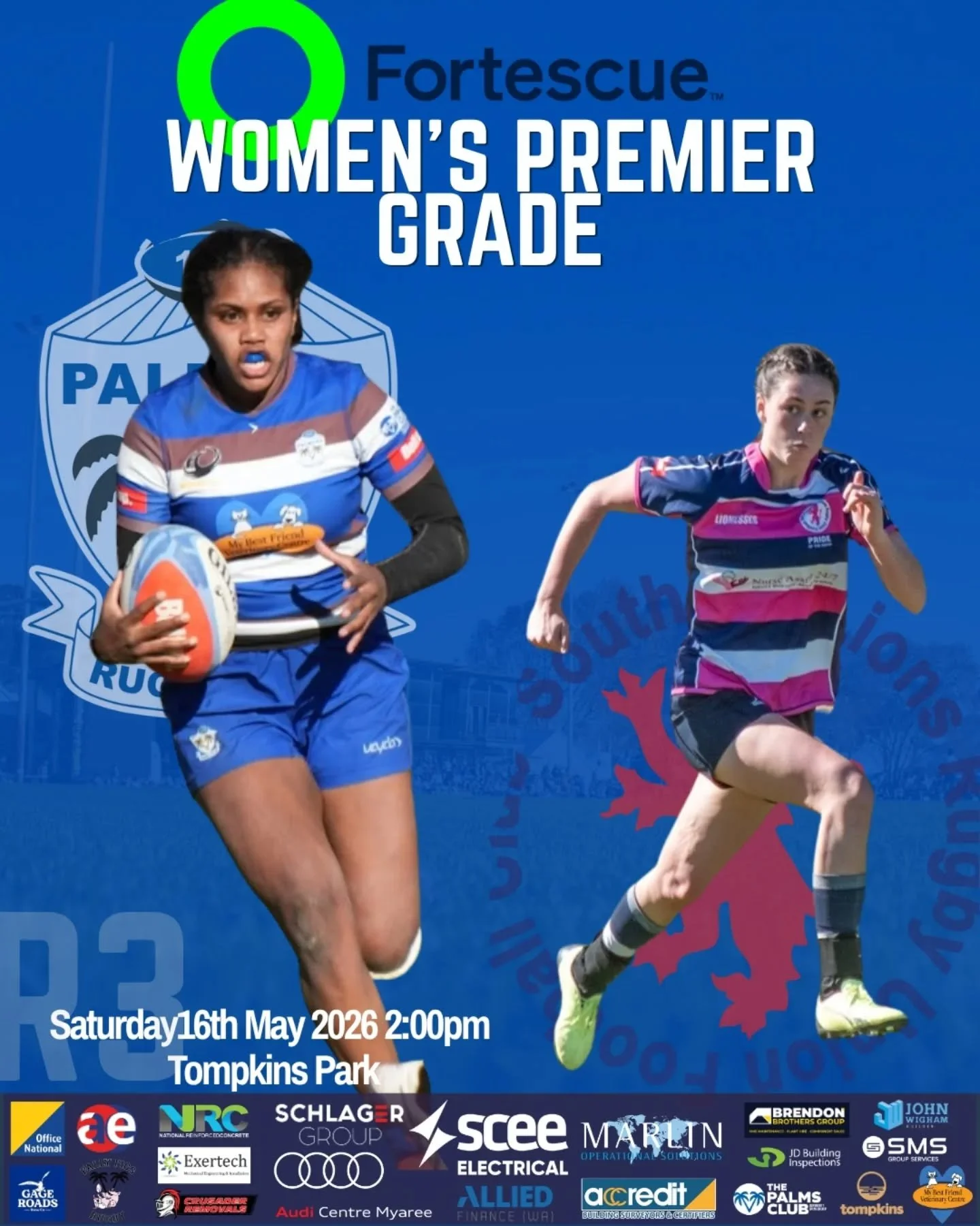 Our Premier Women are back at home for Round 3 as they take on Southern Lions at the Oasis. 

Get down to the club this weekend and get around the girls. 

#rock #womeninrugby #girlsplayrugby #UpThePalms