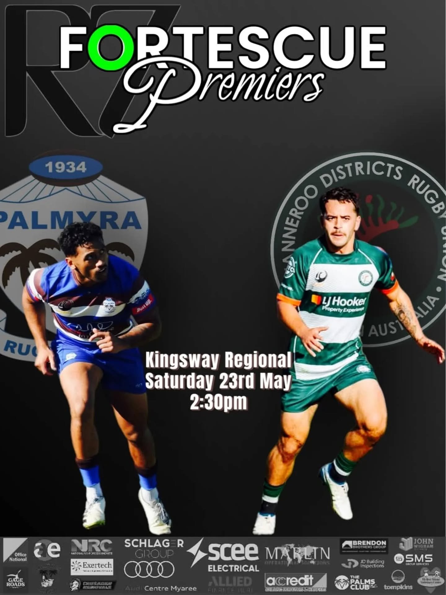 Your Premier Men for Round 7 

Another big round of rugby at The Kennel as our Senior Teams take on Wanneroo.

Get up to Kingsway Reserve and support the teams.

Angus Kellam is set to make his starting Premier Grade debut 🔥

#UpThePalms #ROCK #Rugb