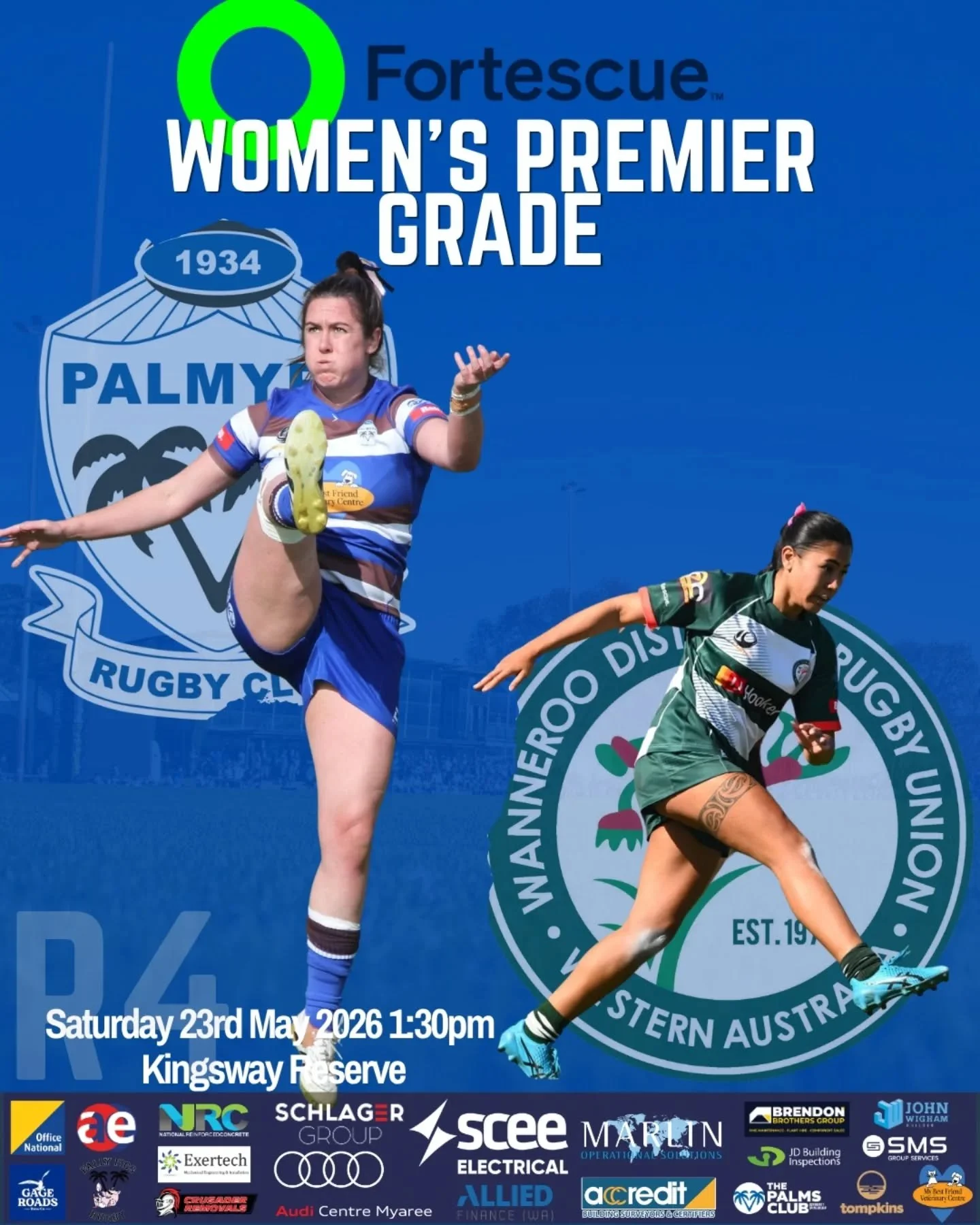 Your Premier Women for their Round 4 clash against Wanneroo.

Get down to Kingsway Reserve and support the girls. 💪

#UpThePalms #ROCK #palmyrarugby #womeninrugby #girlsplaysports