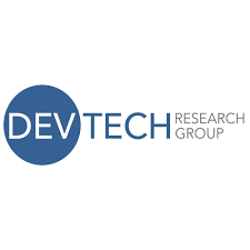 Logo for DEVTECH Research Group with a blue circle and white text.
