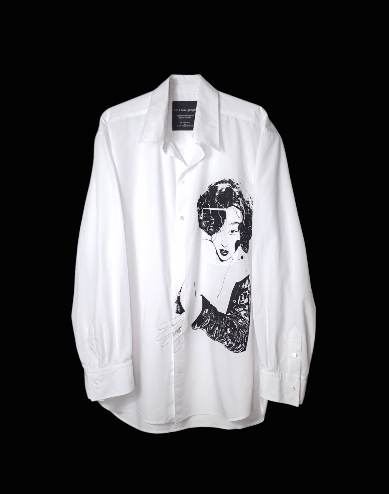 White Silk Screen Print Shirt "Defiance”