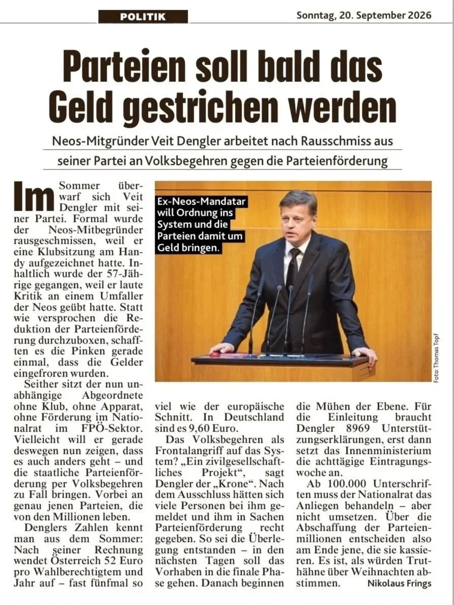 Parteien soll Bald das Geld gestrichen werden
