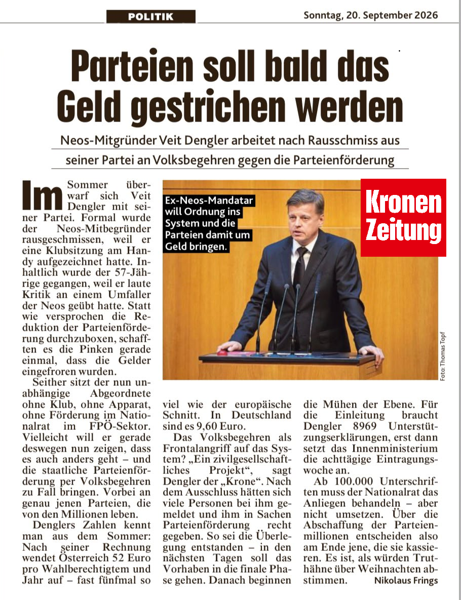 Parteien soll Bald das Geld gestrichen werden