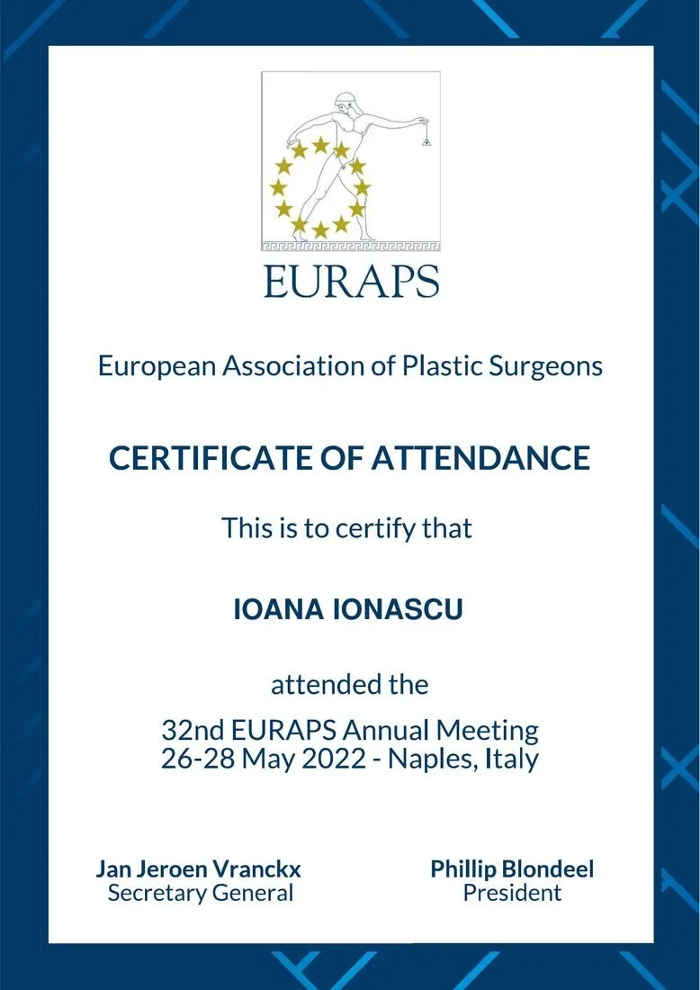 Dr. Ioana Ionașcu - EURAPS 32nd Annual Meeting (European Association of Plastic Surgeons), Napoli 2022