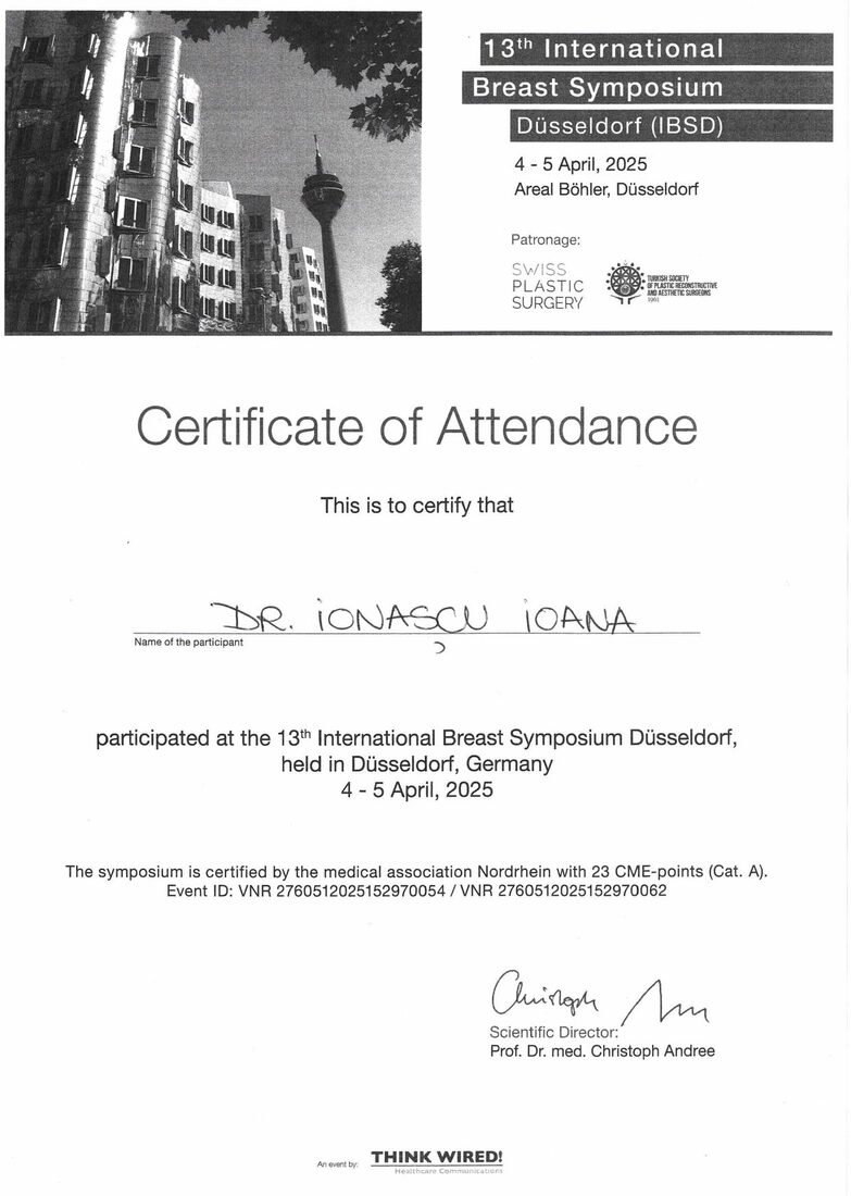 Dr. Ioana Ionașcu - 13th International Breast Symposium, Düsseldorf 2025 (23 credite CME)