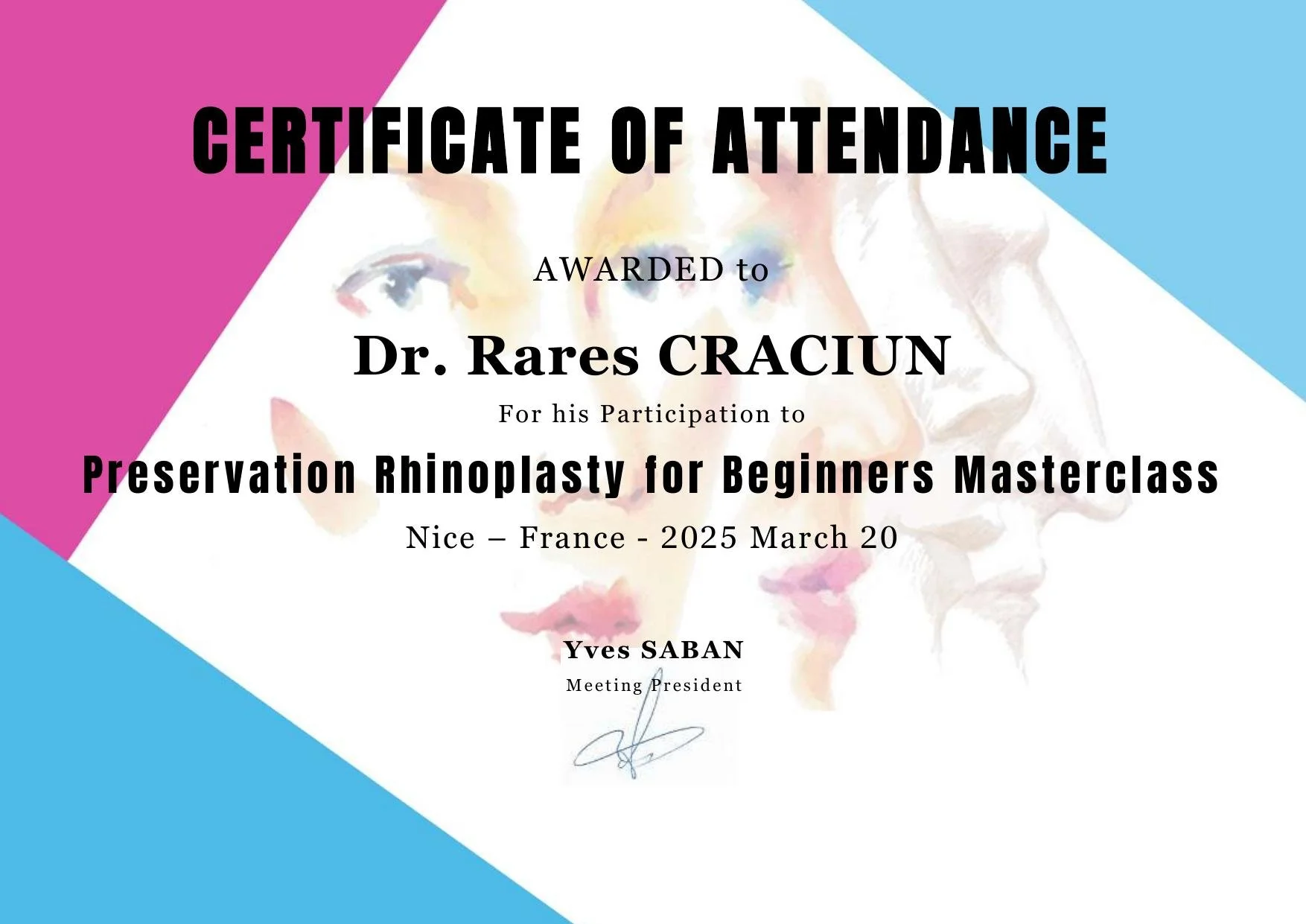 Dr. Crăciun Rareș - Preservation Rhinoplasty Masterclass for Beginners, Nice 2025 (6,5 credite CME)