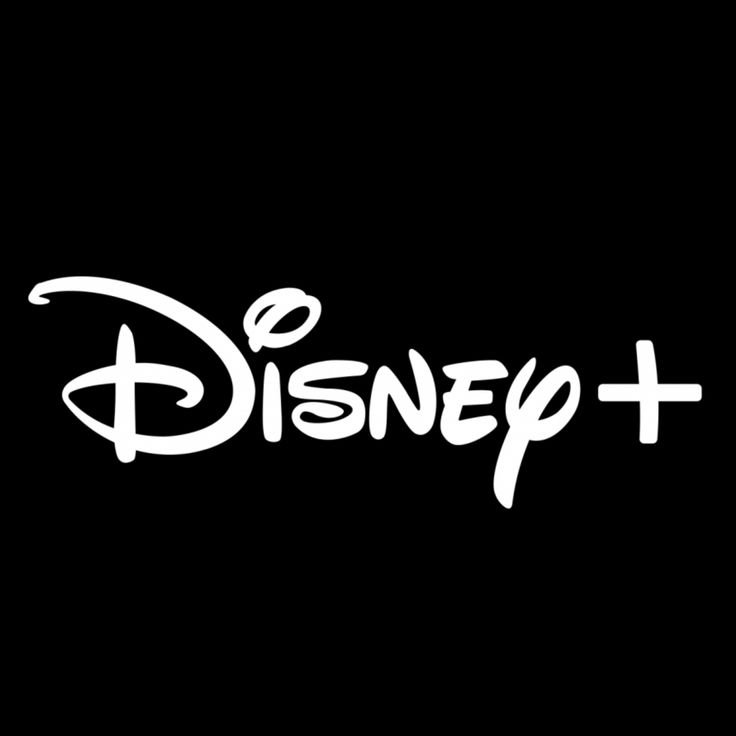 Disney Plus logo in white font on a black background.