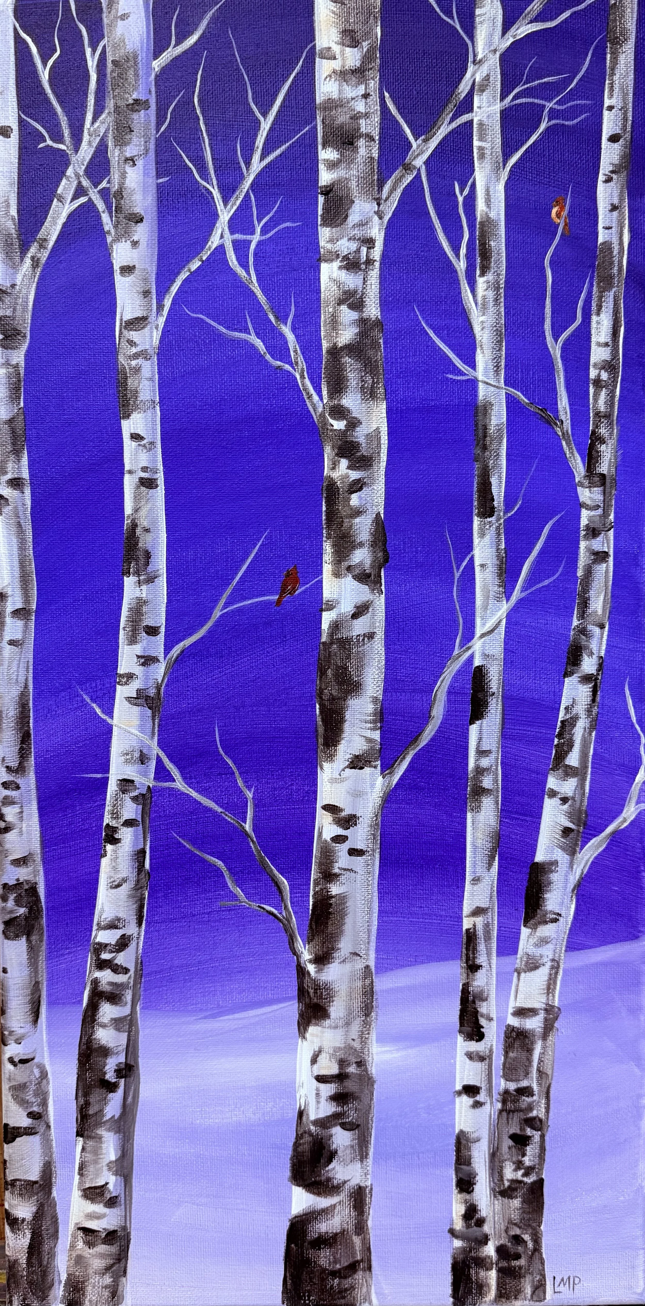 birch tree painting