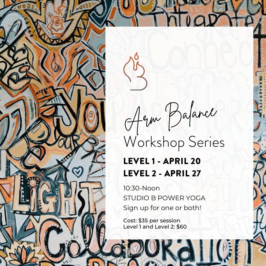 Join Rachel, Sydney, and Rebecca for an Arm Balance Workshop Series! 🔥
 
This workshop will be split into two levels and held on back to back weekends. 
 
⚡️April 20, 10:30am-Noon &mdash; Level 1⚡️
⚡️April 27, 10:30am-Noon &mdash; Level 2⚡️
 
These 